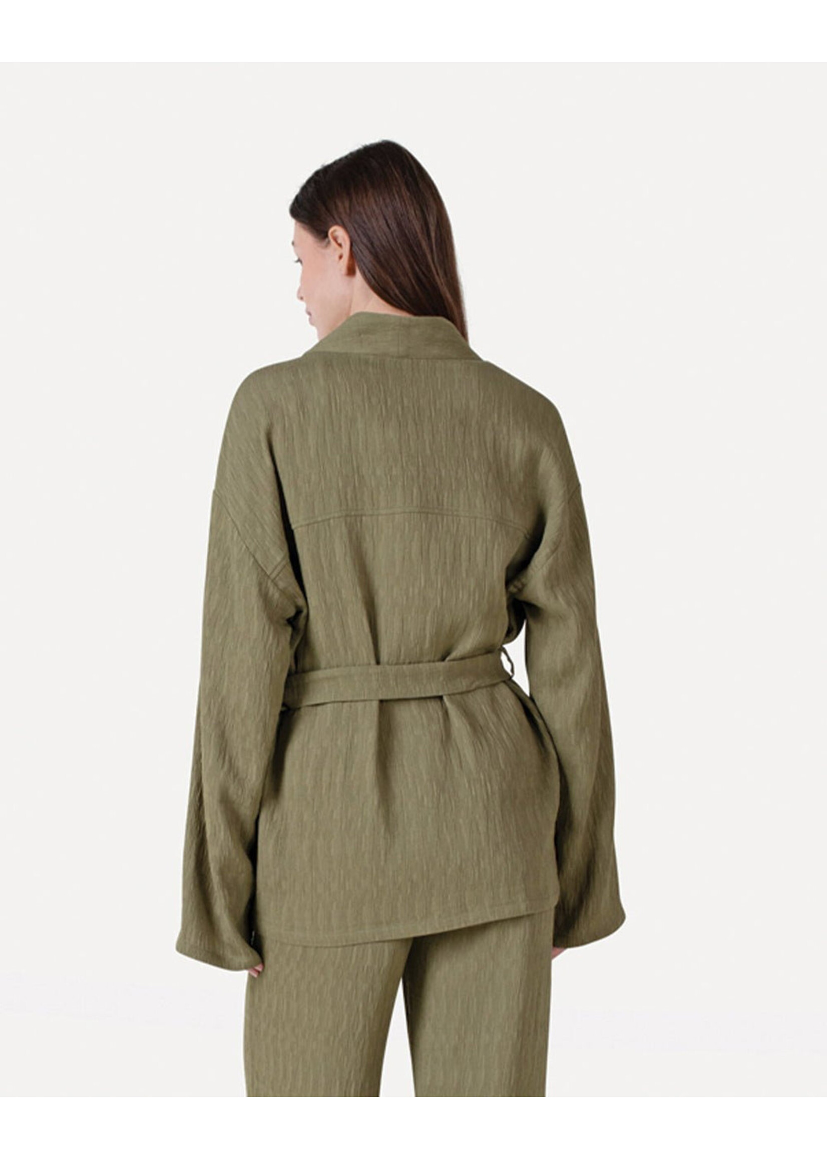 ANOTHER LABEL AL PERRINE CRINCKLE JACKET MARTINI OLIVE