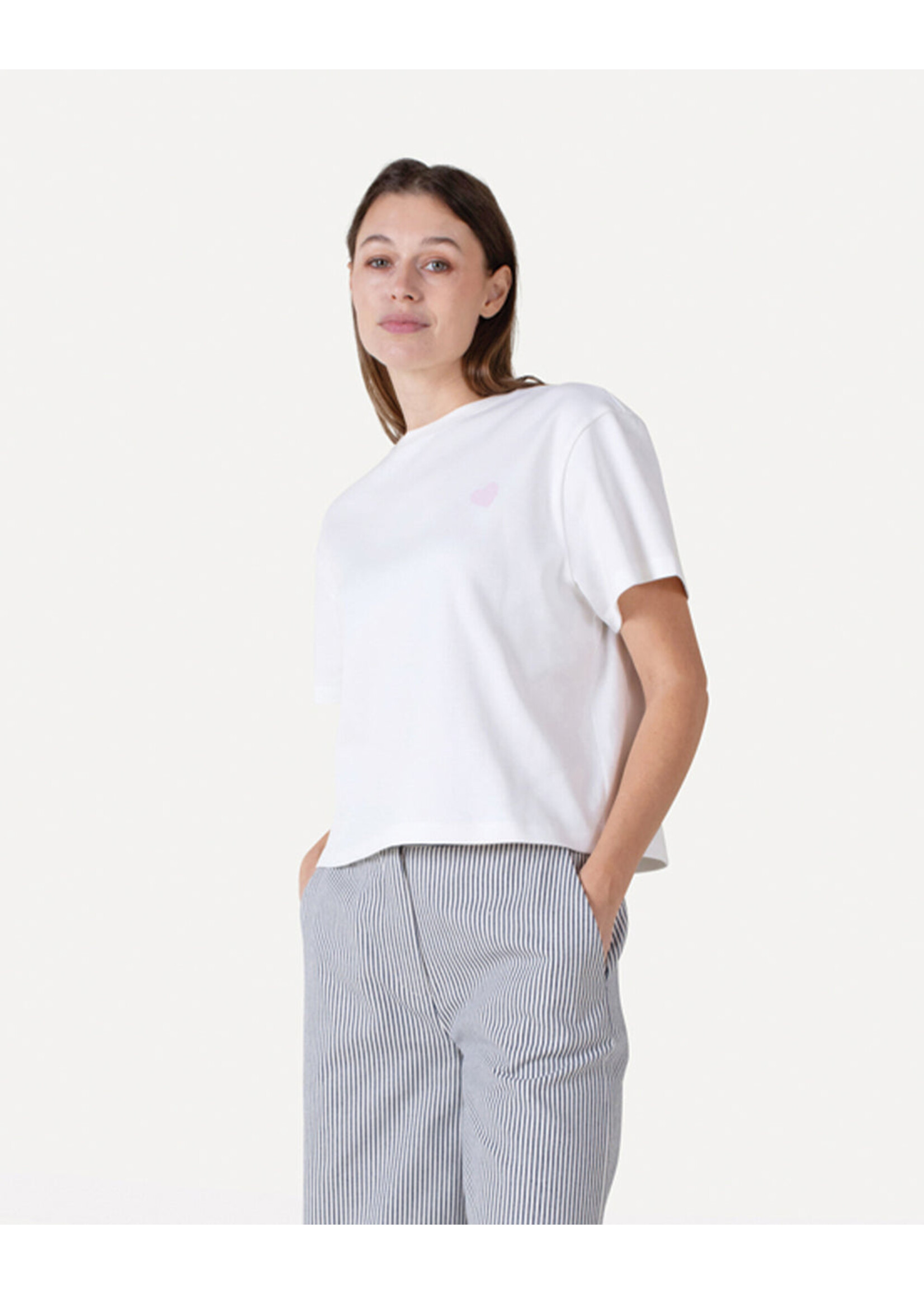 ANOTHER LABEL AL GINA HEART T-SHIRT OFF-WHITE