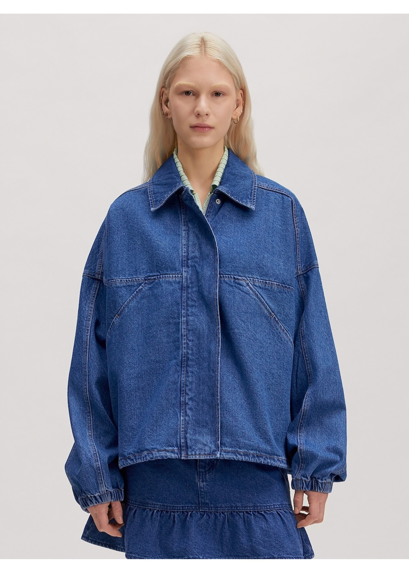 EDITED ED JILIAN JACKET MID BLIE DENIM