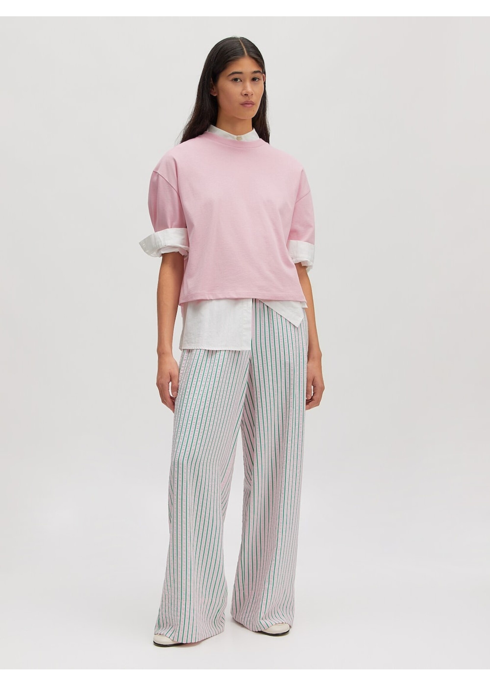 EDITED ED CATALEYA TROUSERS PINK/GREEN STRIPE