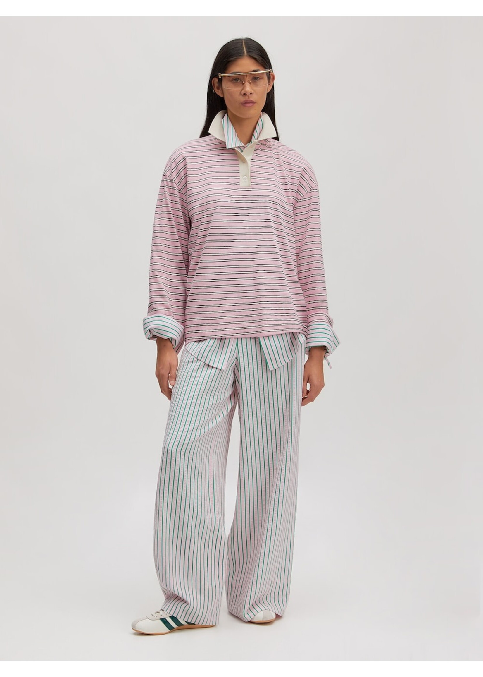EDITED ED CINDY LS POLO STRIPES PINK/EGRET/BLACK