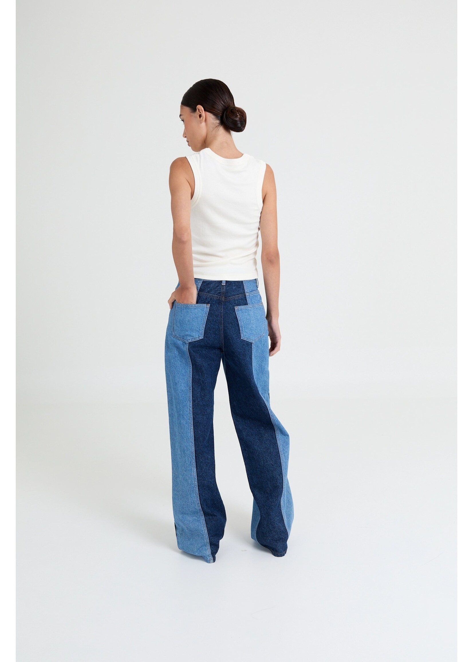 LIVTHELABEL LTL JOEY DENIM PANTS TWO COLOR BLUE