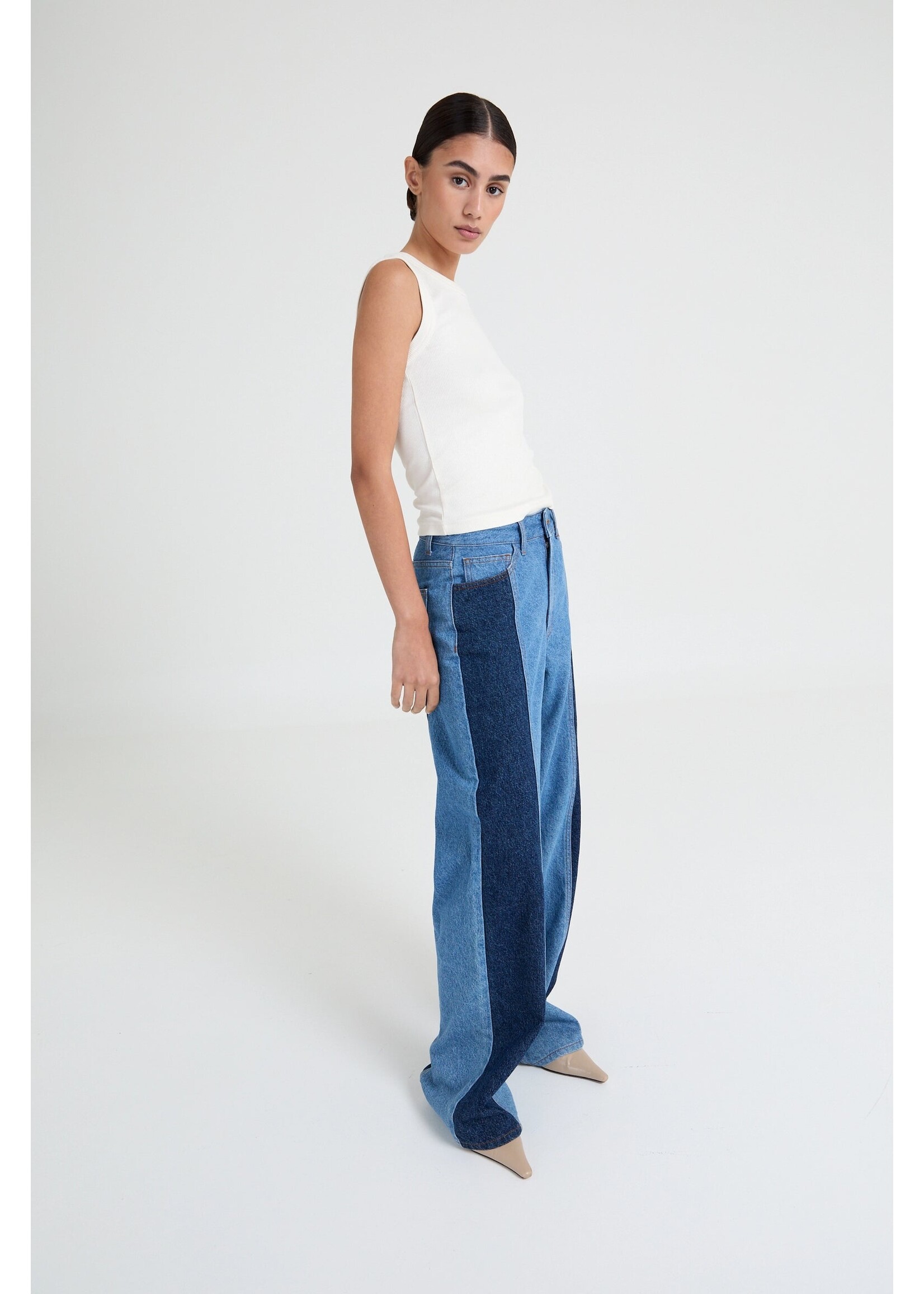 LIVTHELABEL LTL JOEY DENIM PANTS TWO COLOR BLUE