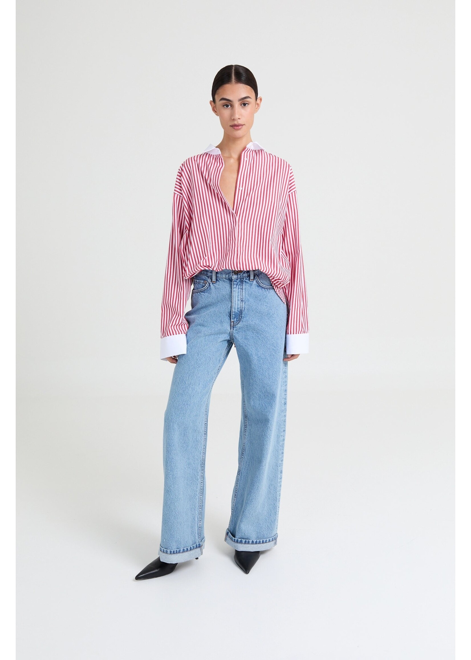 LIVTHELABEL LTL MAX SHIRT RED STRIPED