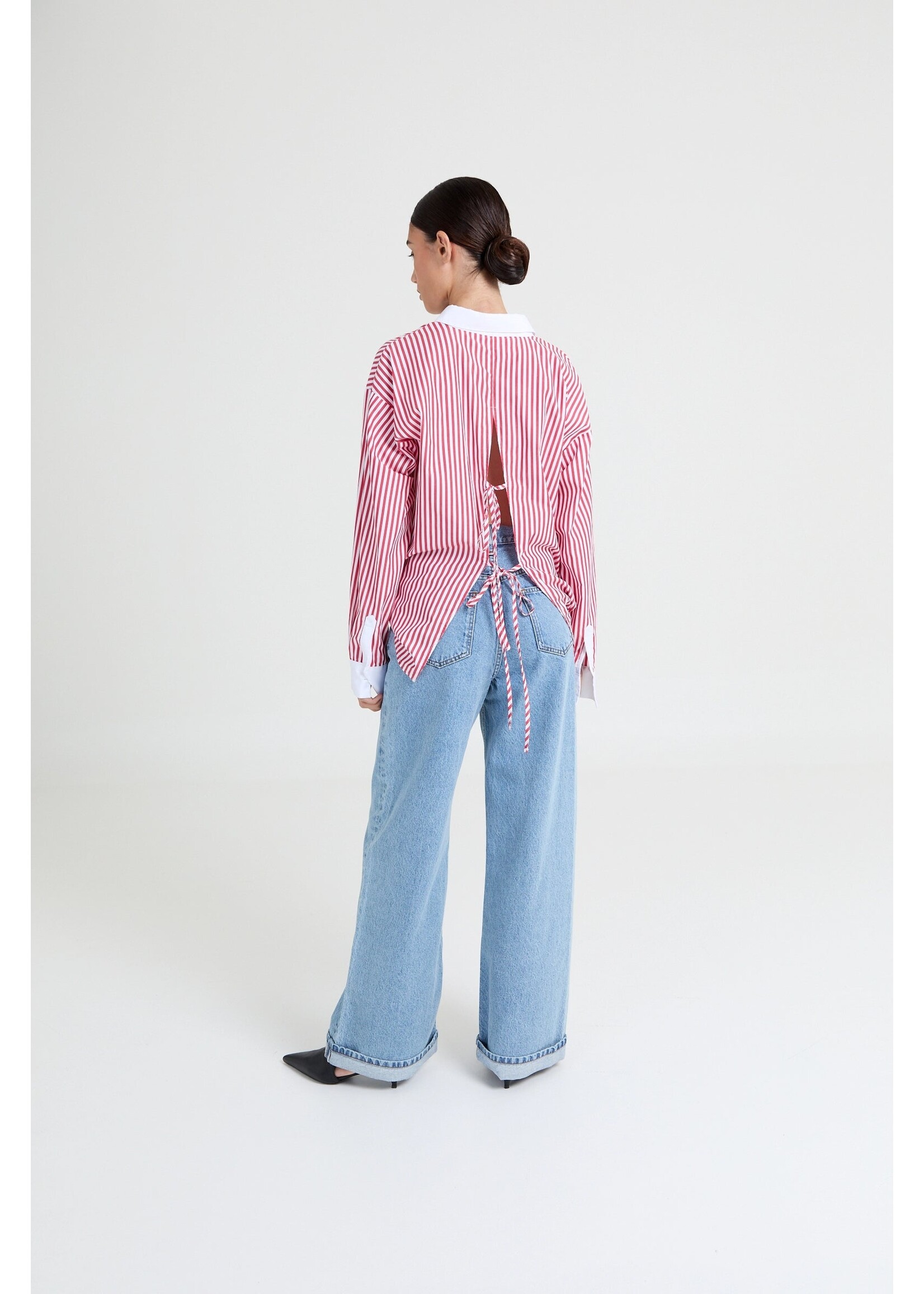 LIVTHELABEL LTL MAX SHIRT RED STRIPED