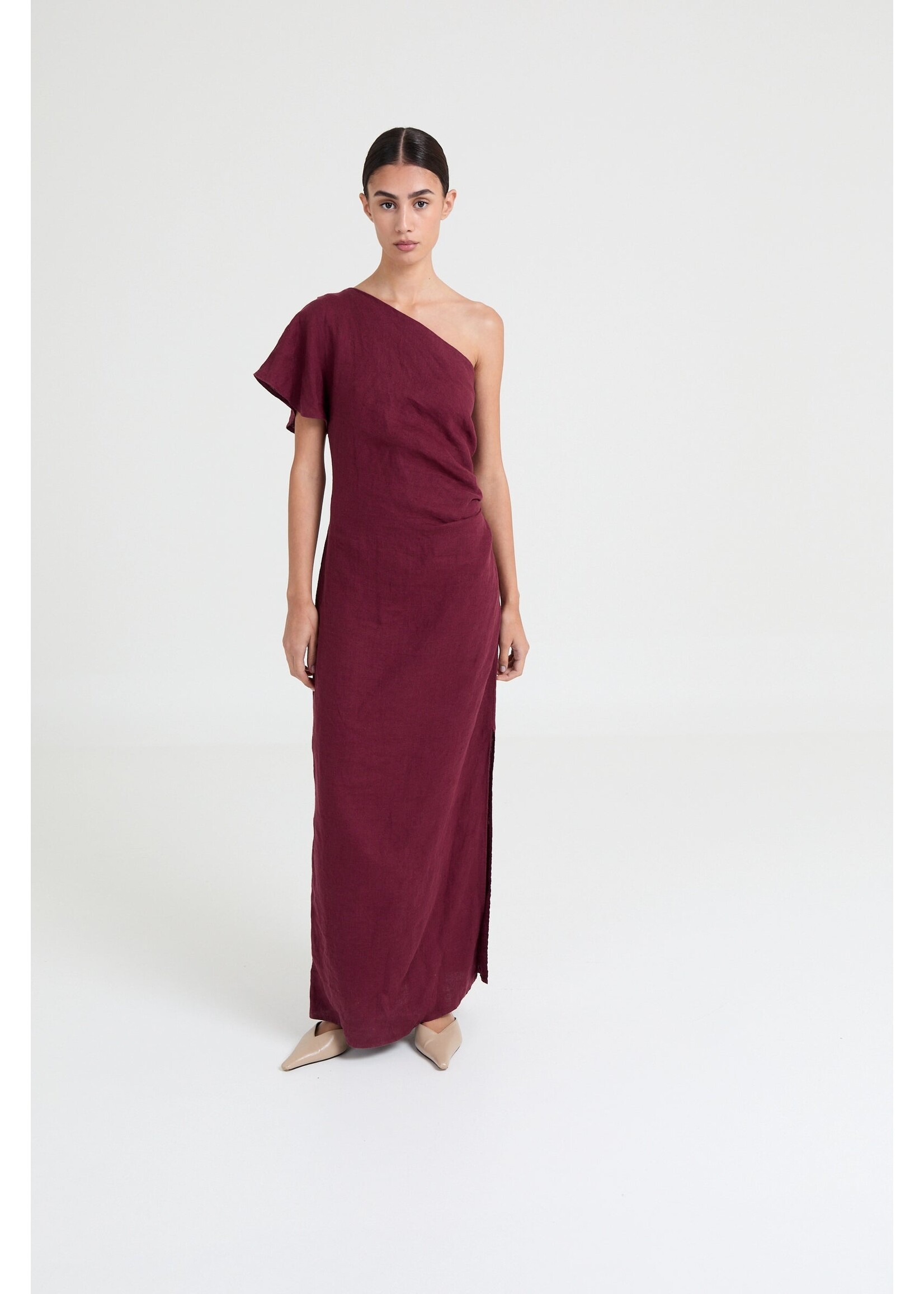 LIVTHELABEL LTL SASHA HALF SHOULDER DRESS