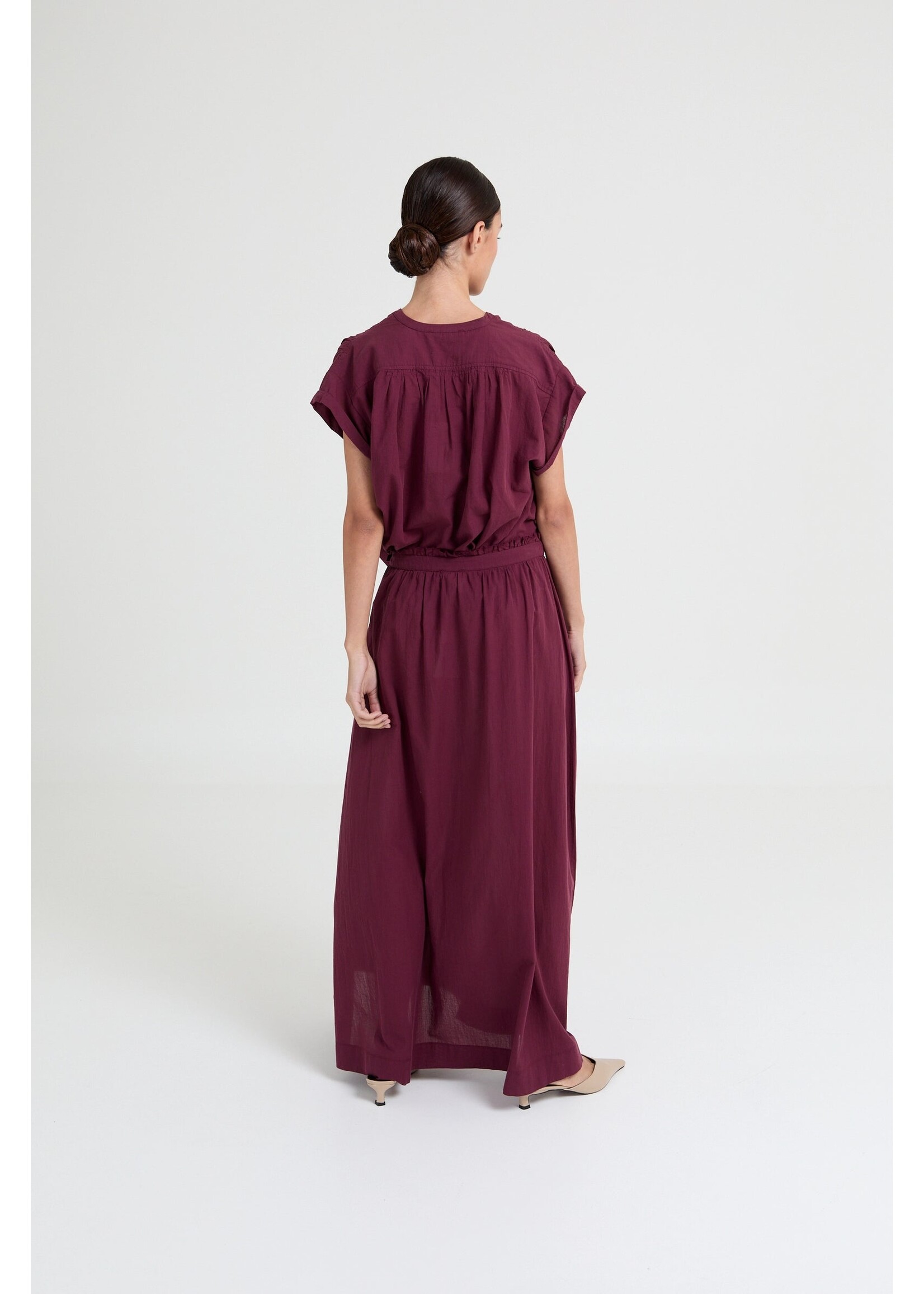 LIVTHELABEL LTL YULIA SS SHIRT BURGUNDY