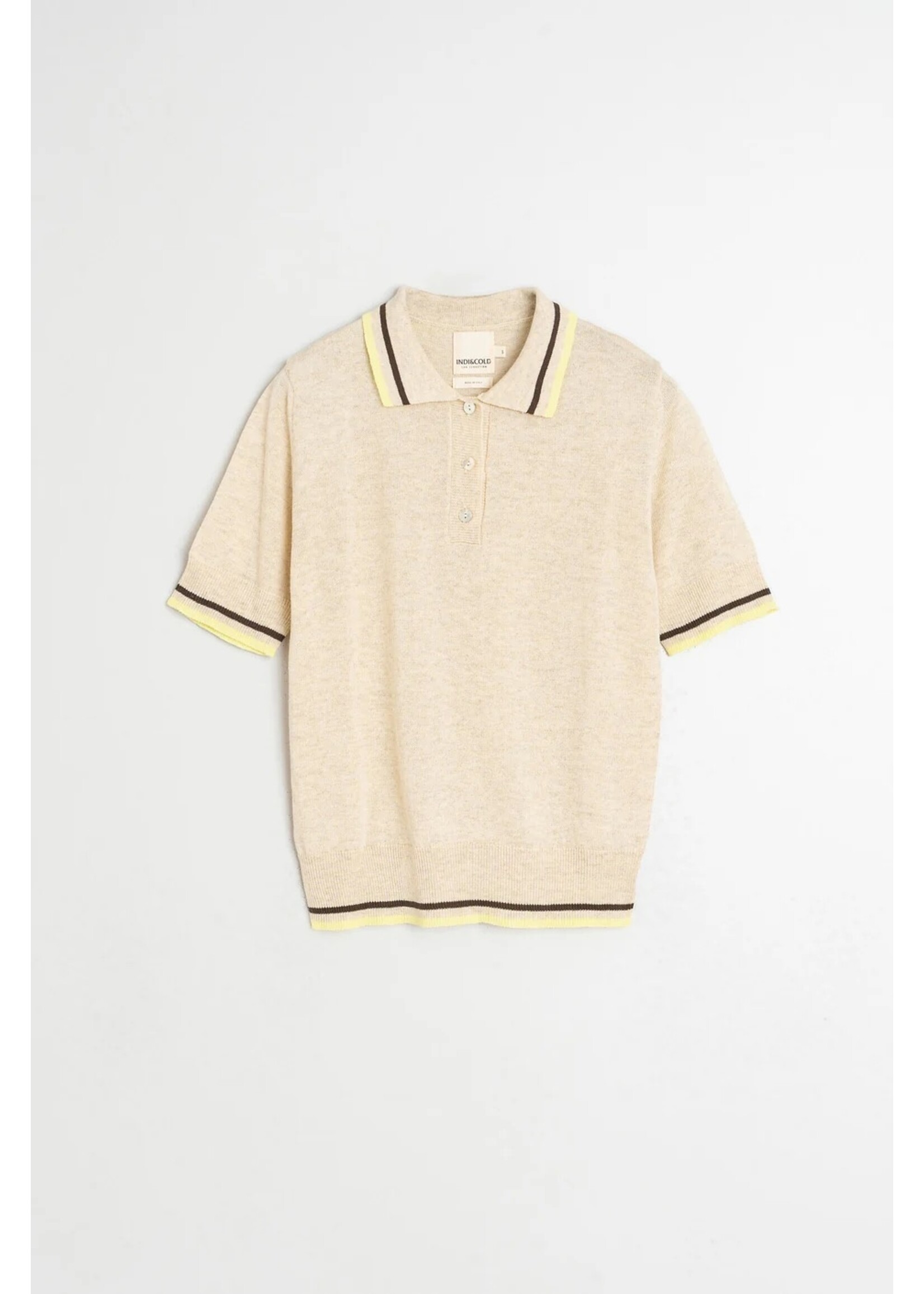 INDI & COLD IC POLO KNIT SS BEIGE