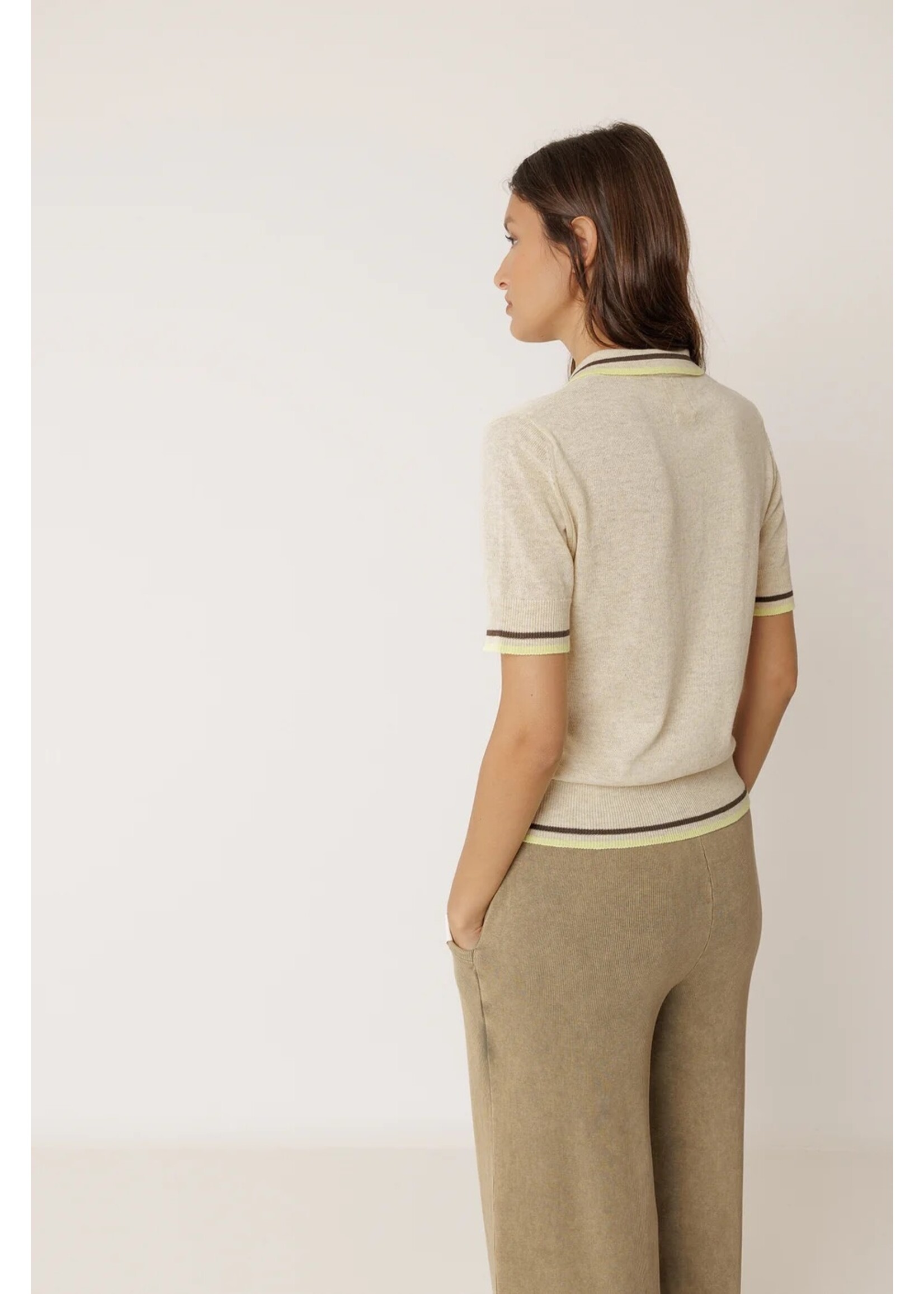 INDI & COLD IC POLO KNIT SS BEIGE
