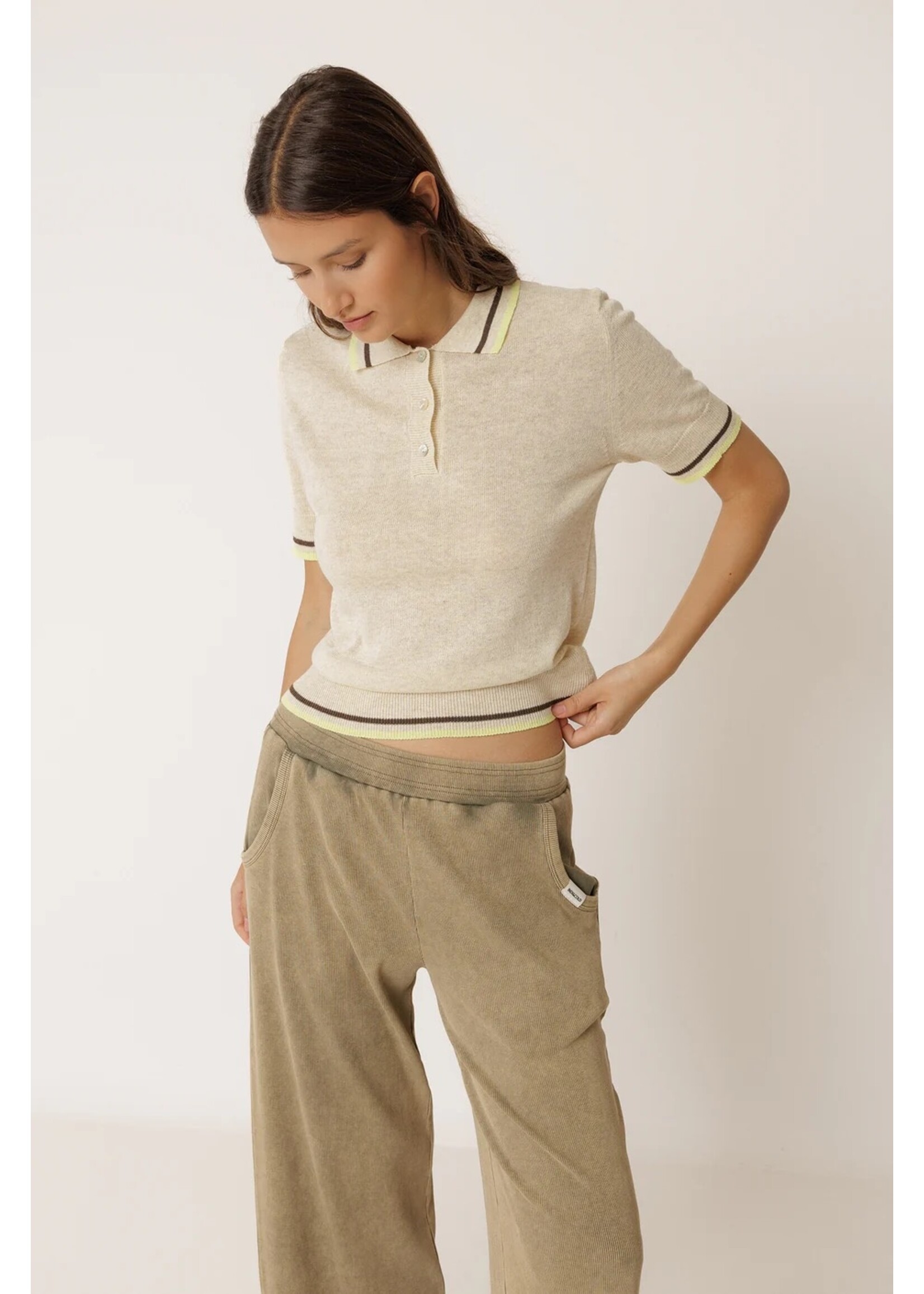 INDI & COLD IC POLO KNIT SS BEIGE