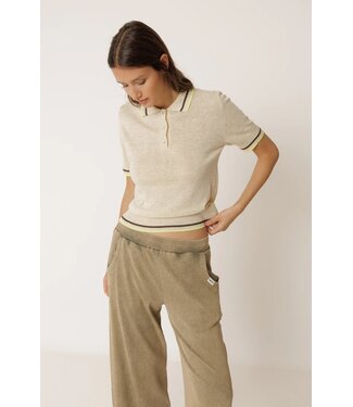 INDI & COLD INDI & COLD POLO KNIT SS BEIGE