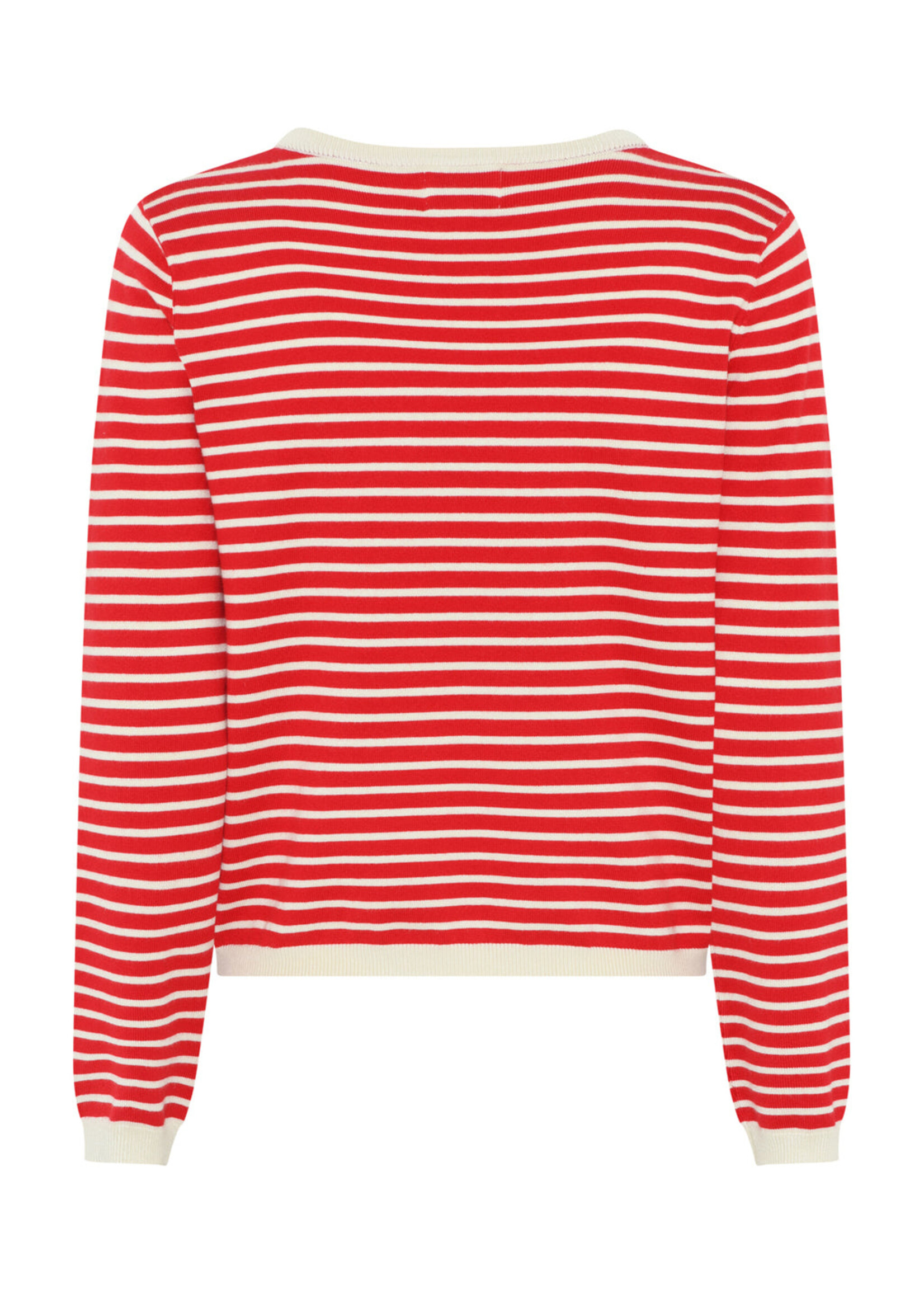 LA ROUGE LR SAILOR KNIT LS OFF WHITE/RED STRIPE