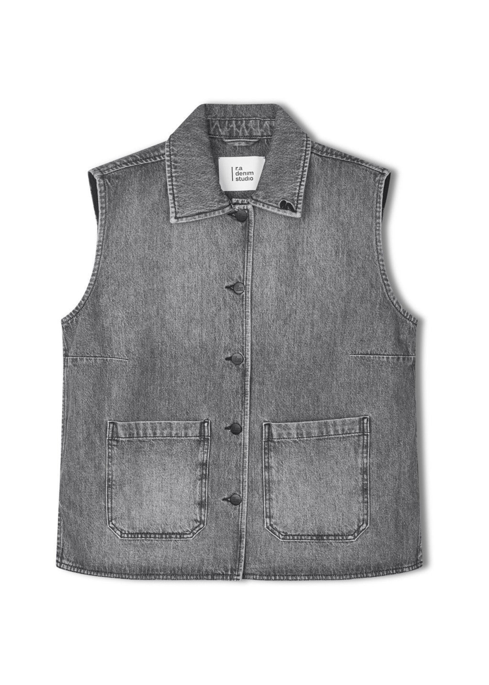 R.A DENIM STUDIO R.A D43 DENIM VEST MID GREY