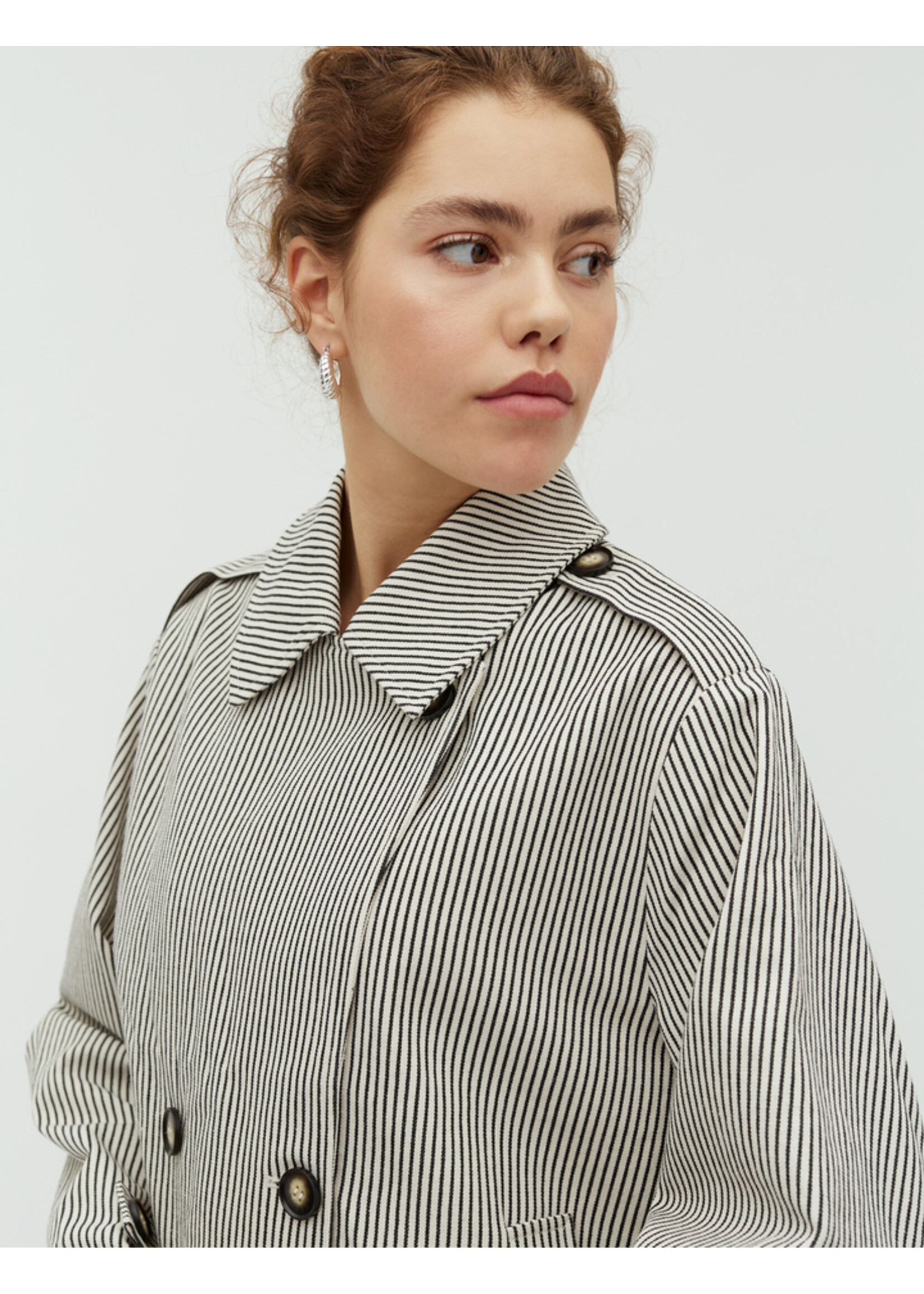 MbyM M-BECKER JACKET BLACK BEIGE STRIPE