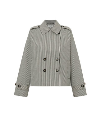 MbyM M-BECKER JACKET BLACK BEIGE STRIPE