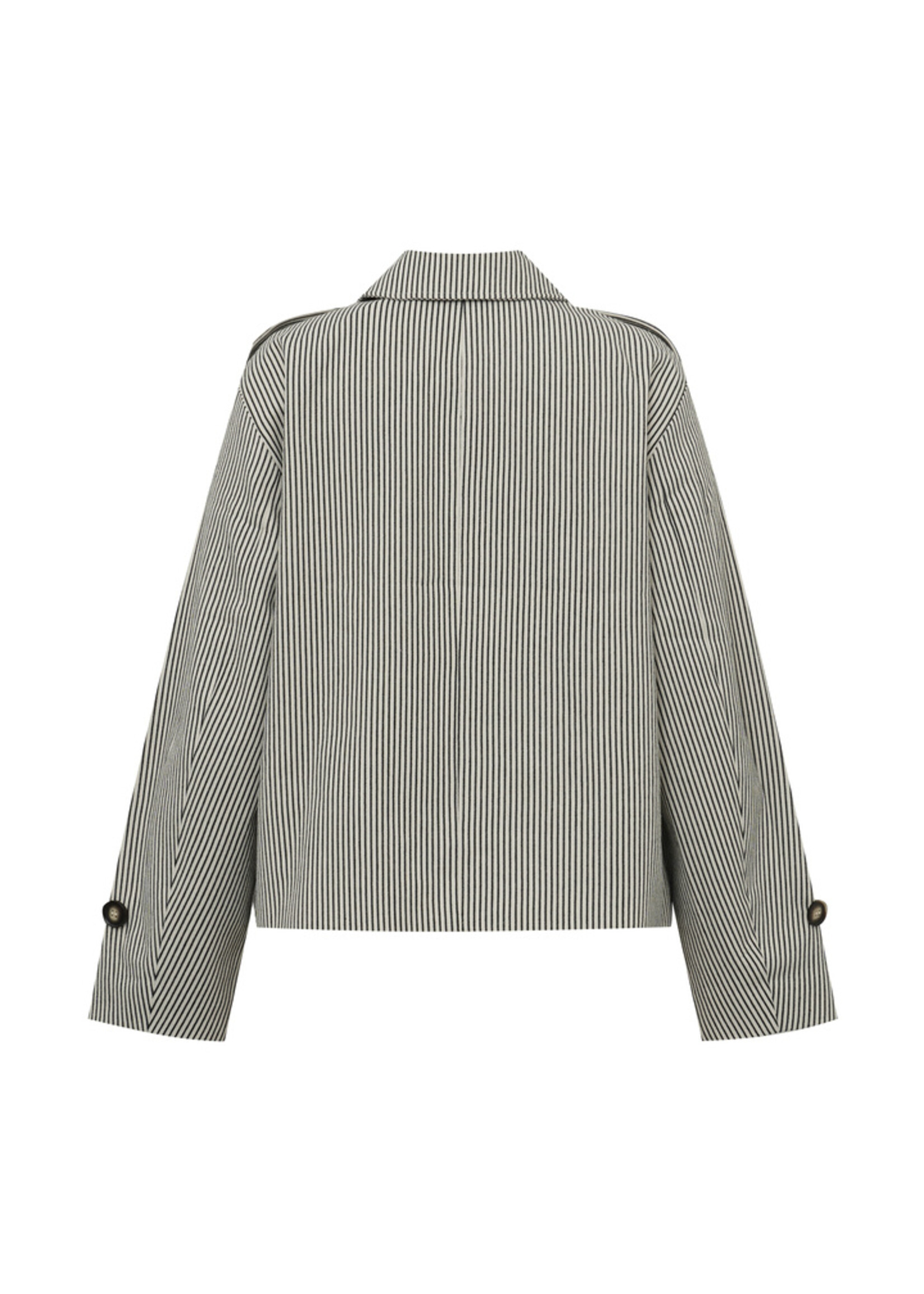 MbyM M-BECKER JACKET BLACK BEIGE STRIPE