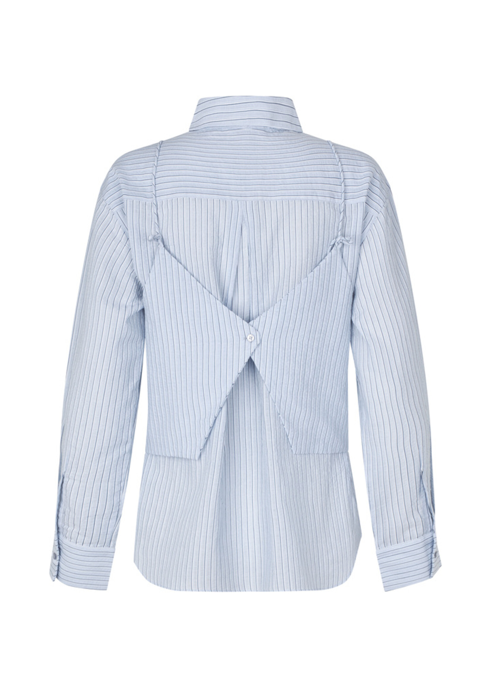 MbyM M-AULORA LS BLOUSE LIGHT BLUE /STRIPES WHITE