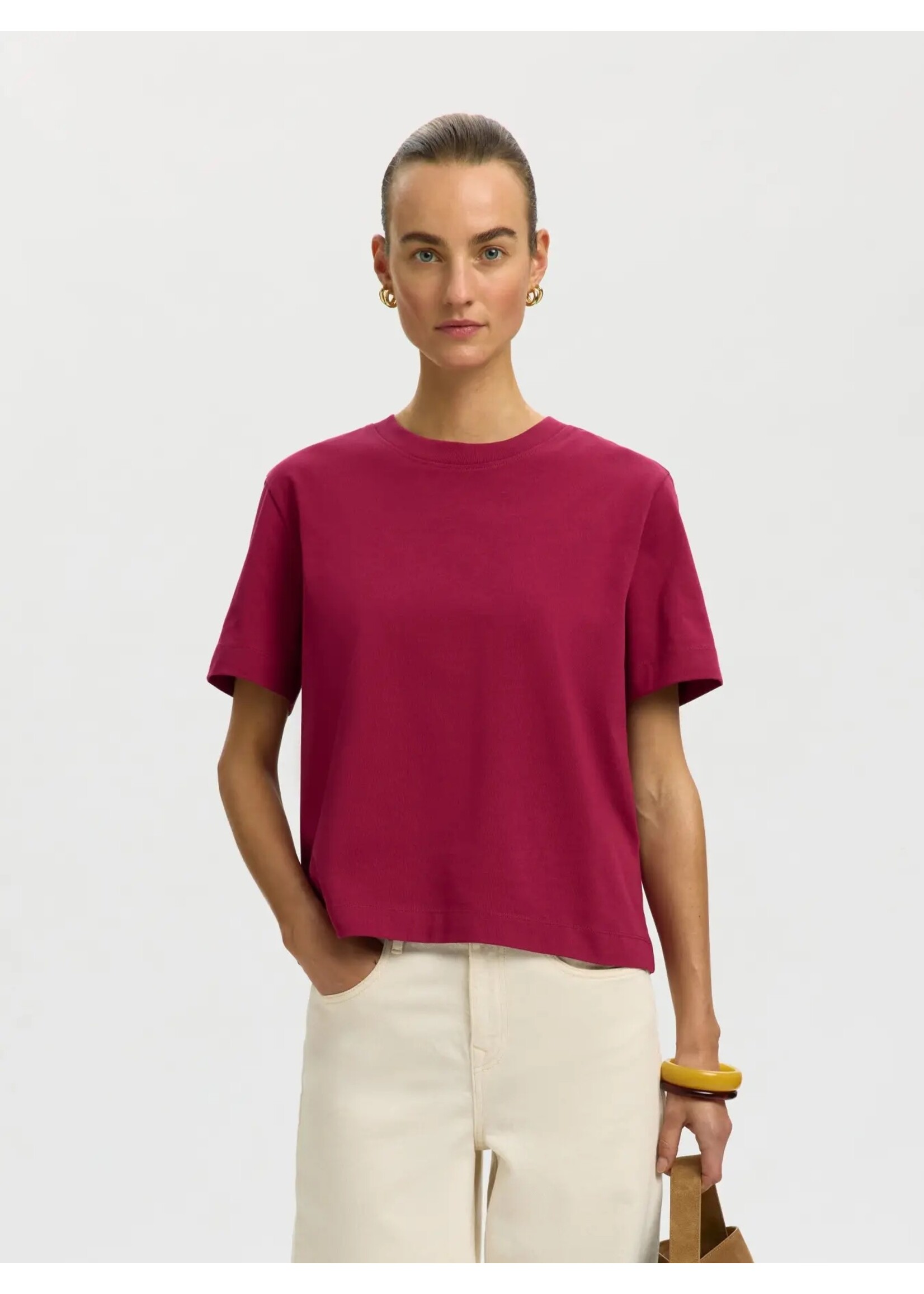 SELECTED FEMME SLWESSENTIAL SS BOXY TEE NOOS