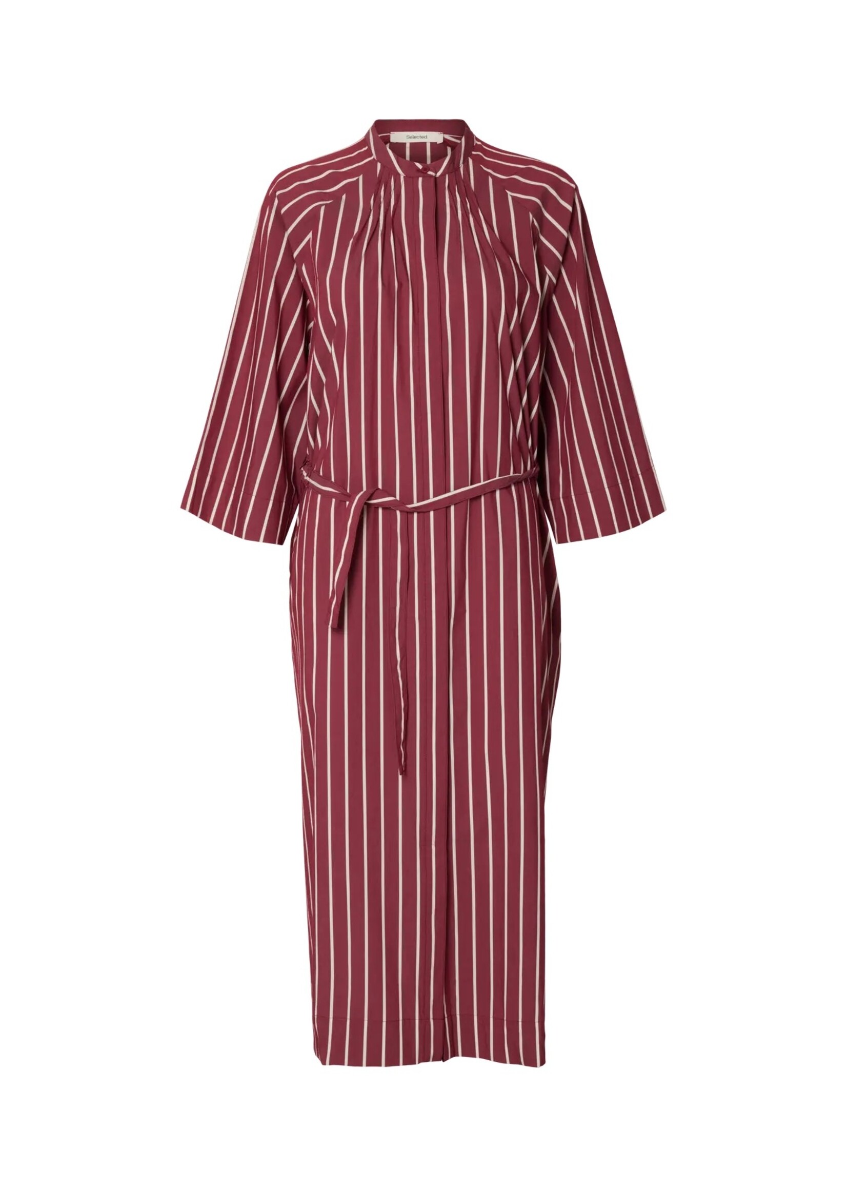 SELECTED FEMME SLFBEA OVERSIZE 3/4 MIDI DRESS ANEMONE STRIPE