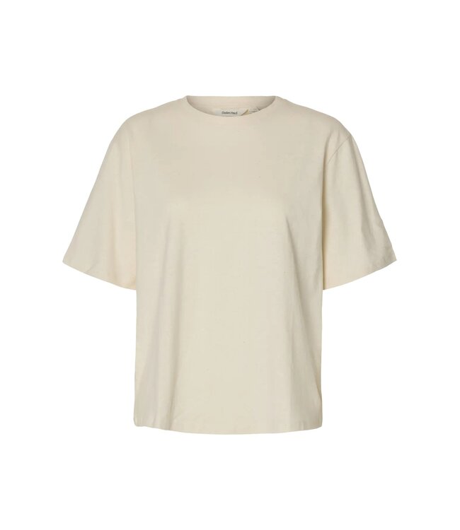 SELECTED FEMME SLWADA SS LINEN BLEND TEE NOOS