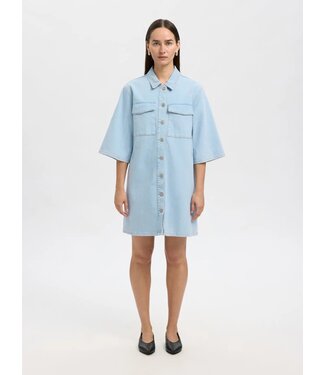 SELECTED FEMME SLFHARPER SHORT DRESS SKY BLUE