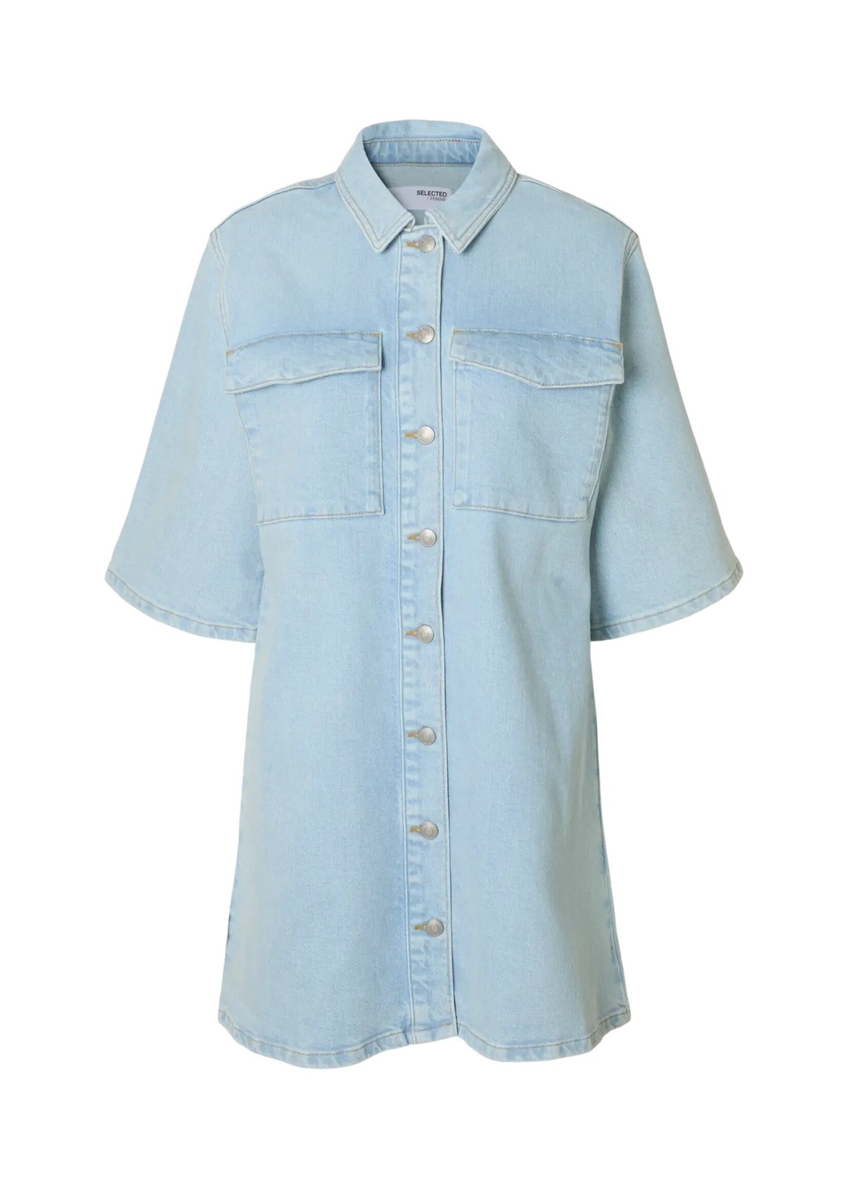 SELECTED FEMME SLFHARPER SHORT DRESS SKY BLUE