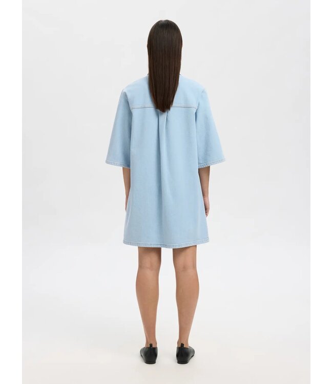 SELECTED FEMME SLFHARPER SHORT DRESS SKY BLUE