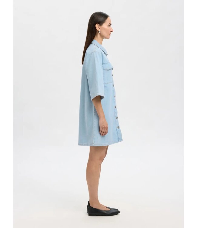 SELECTED FEMME SLFHARPER SHORT DRESS SKY BLUE