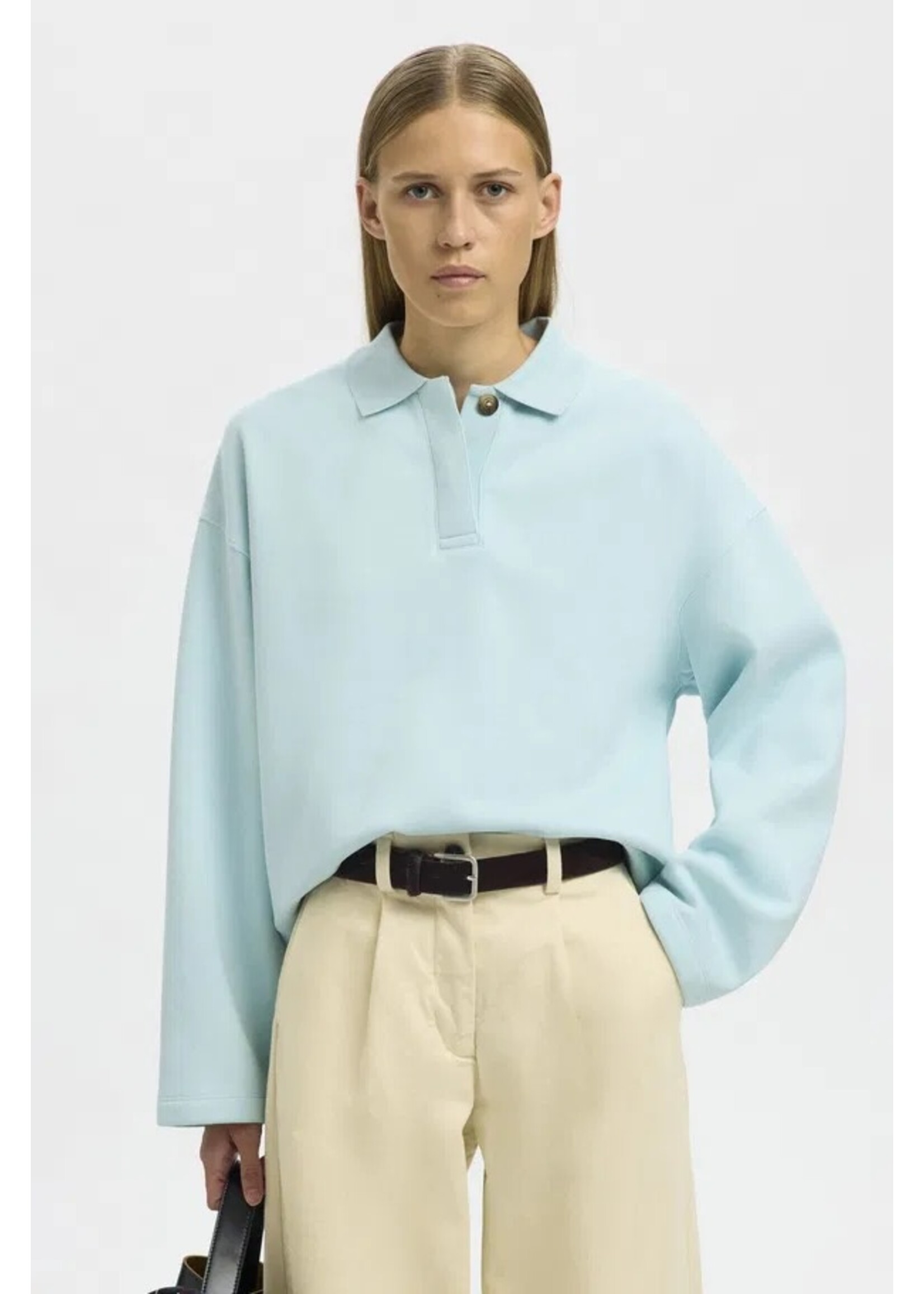 SELECTED FEMME SLFARI GIA LS POLO SWEAT