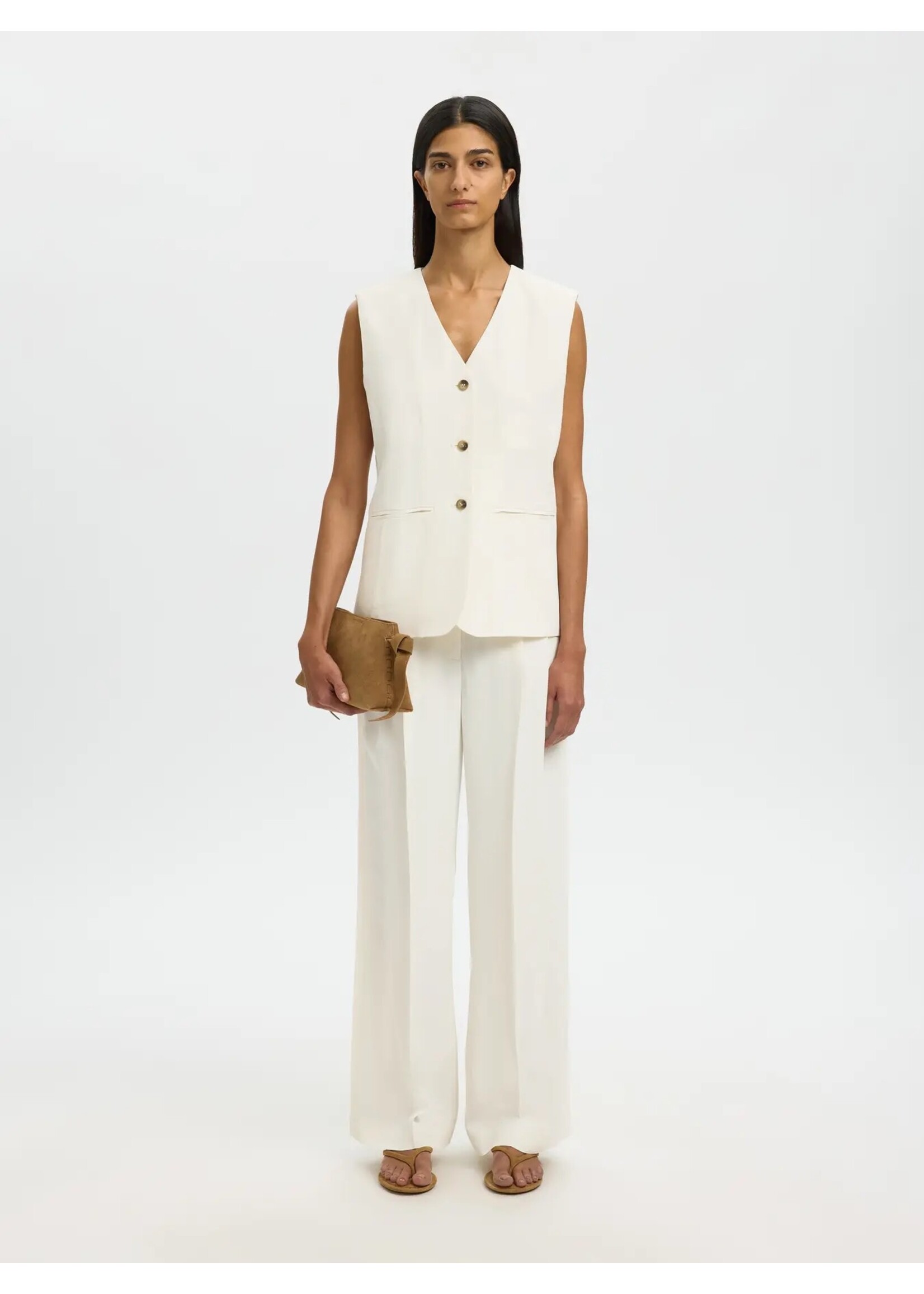 SELECTED FEMME SLFELLIE SL VEST EGRET