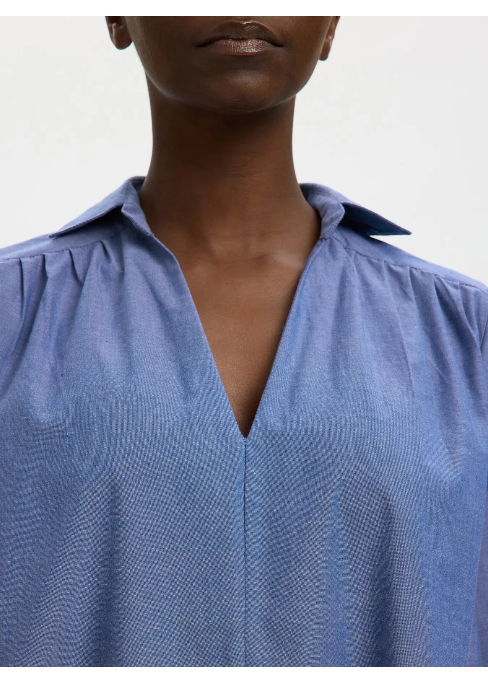 SELECTED FEMME SLFKIRA TALIA OVERSIZE 3/4 DRESS DARK BLUE