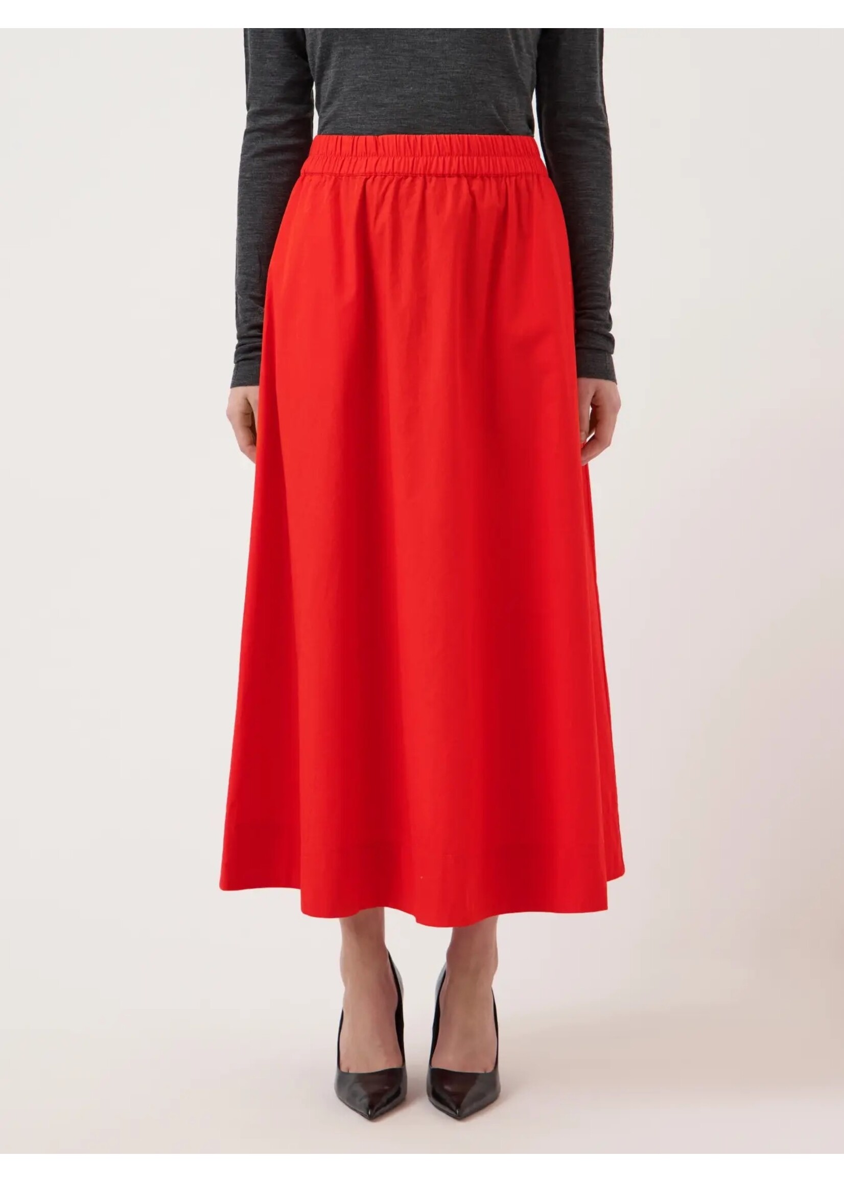 YAS YASCOLEA HW ANKLE SKIRT NOOS FIERY RED