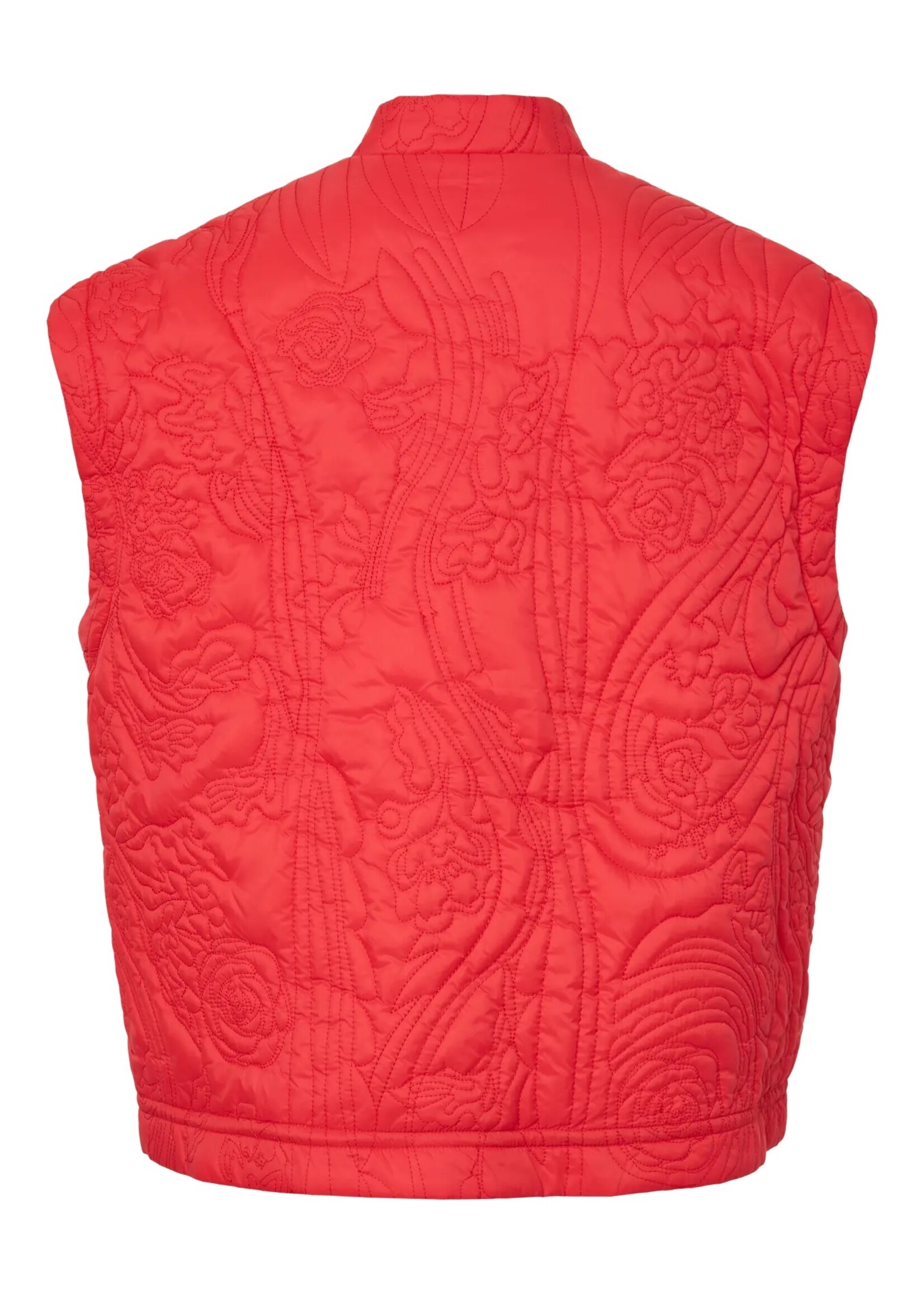 YAS YASCASI PADDED VEST FIERY RED