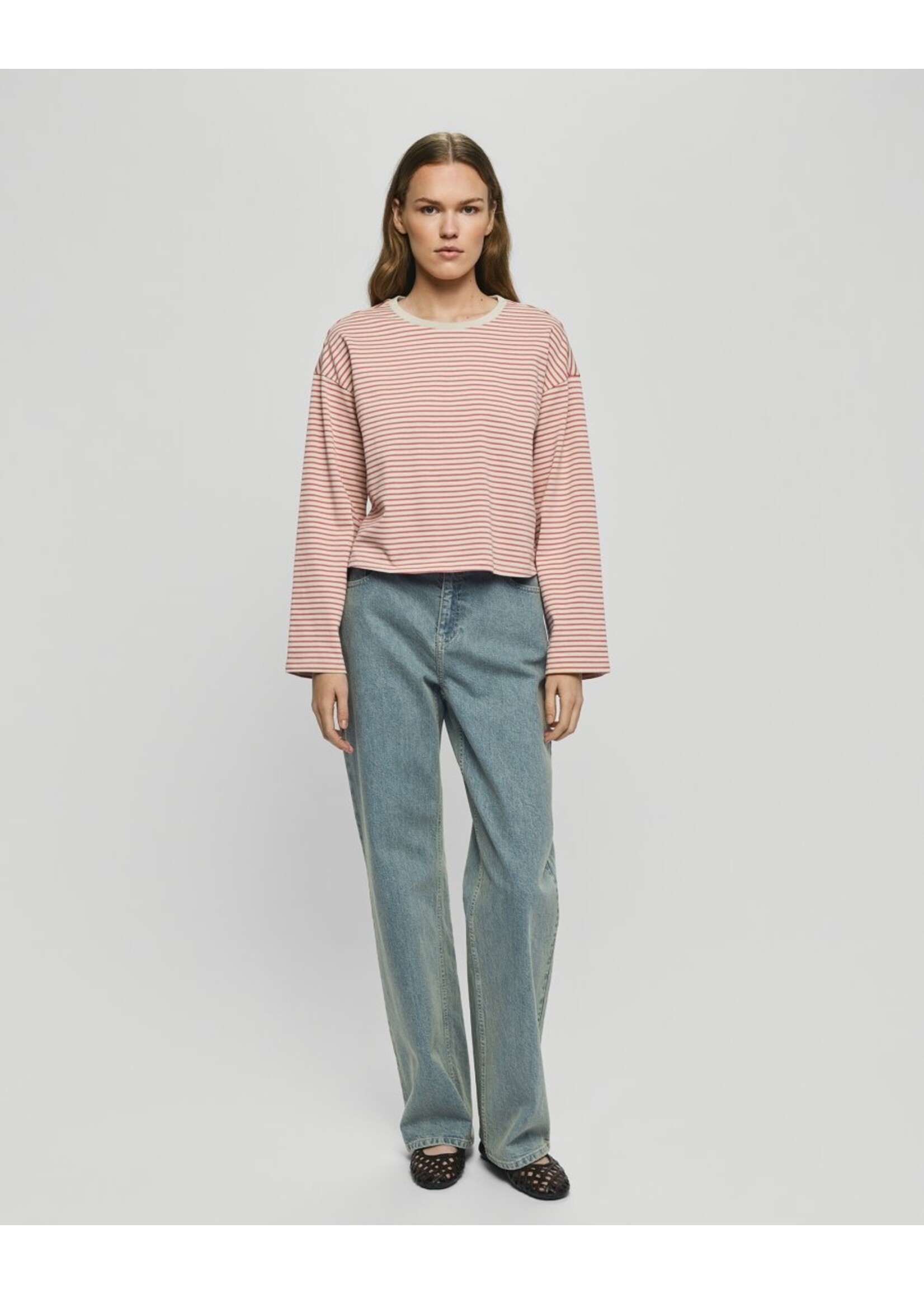 MOSS CPH MSCH KRESTIANE PULL STRIPED OATMEAL/ROSE