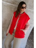 YAS YASCASI PADDED VEST FIERY RED