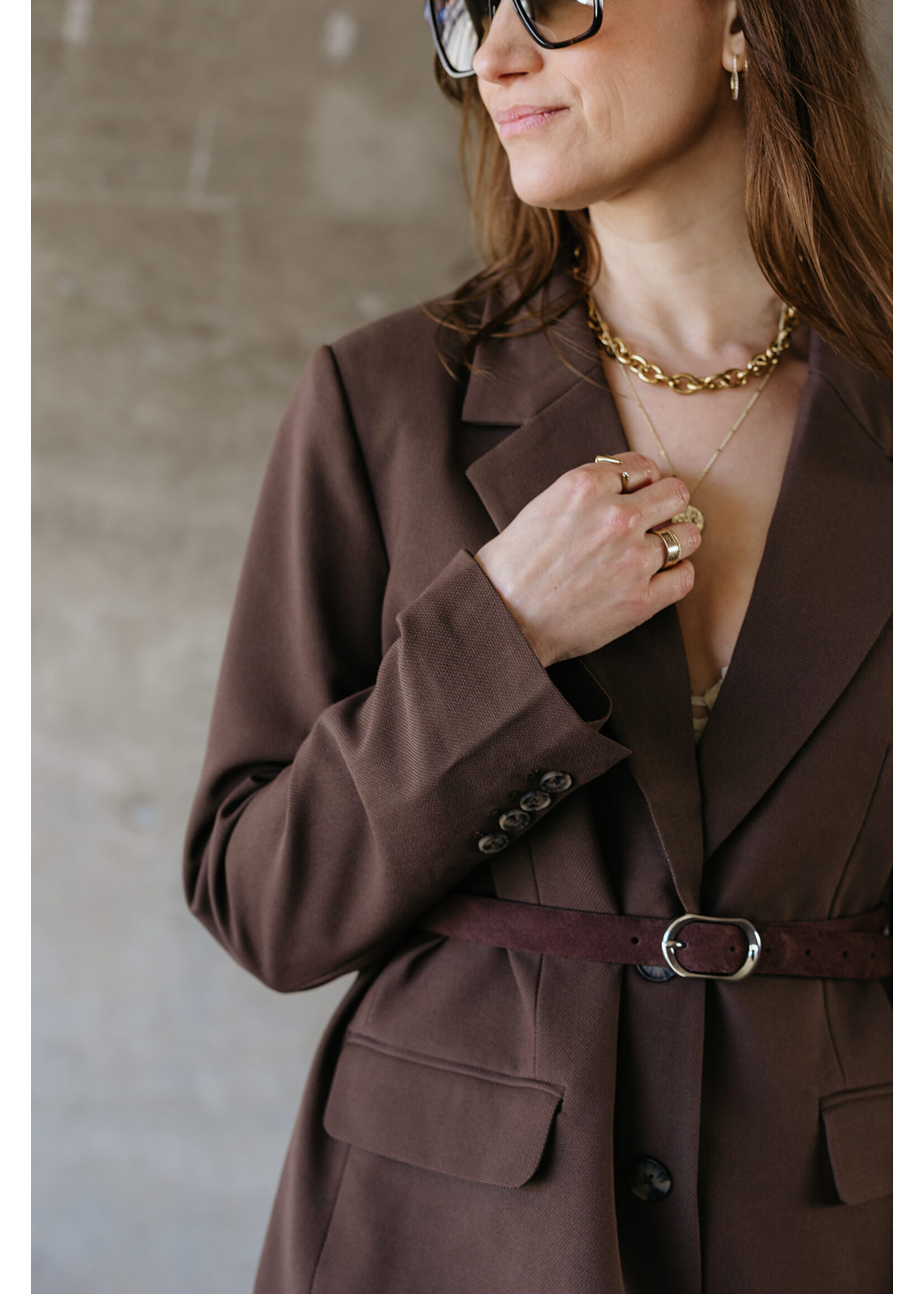 YAS YASREEMAJ LS BLAZER NOOS CHOCOLATE BROWN