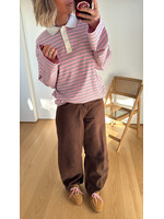 EDITED ED CINDY LS POLO STRIPES PINK/EGRET/BLACK