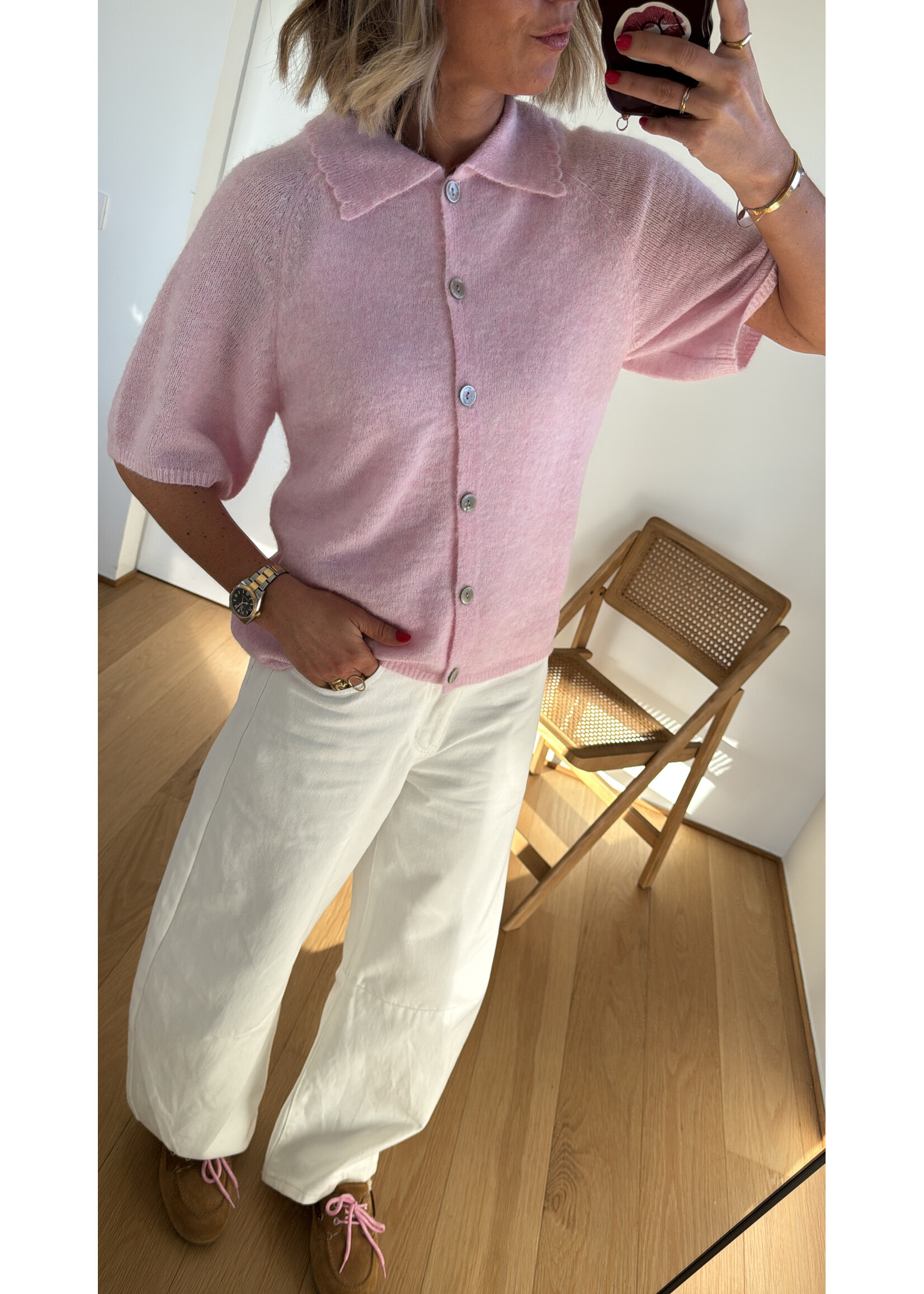 YAS YASDURA 2/4 KNIT CARDIGAN BALLERINA MEL.