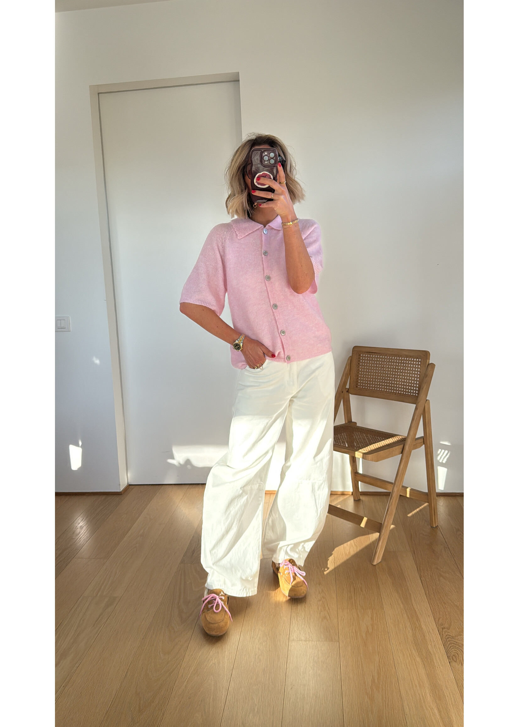 YAS YASDURA 2/4 KNIT CARDIGAN BALLERINA MEL.