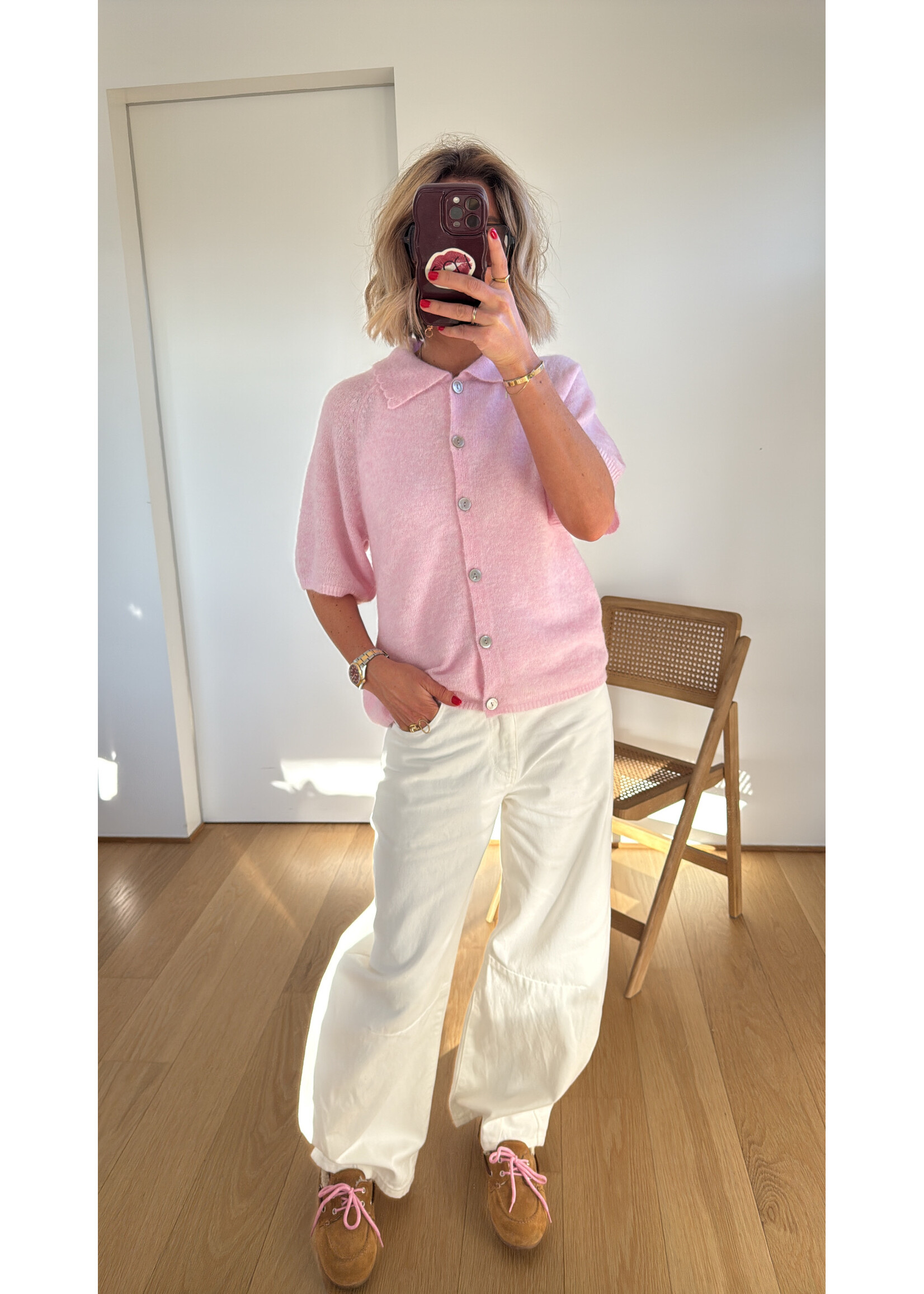 YAS YASDURA 2/4 KNIT CARDIGAN BALLERINA MEL.