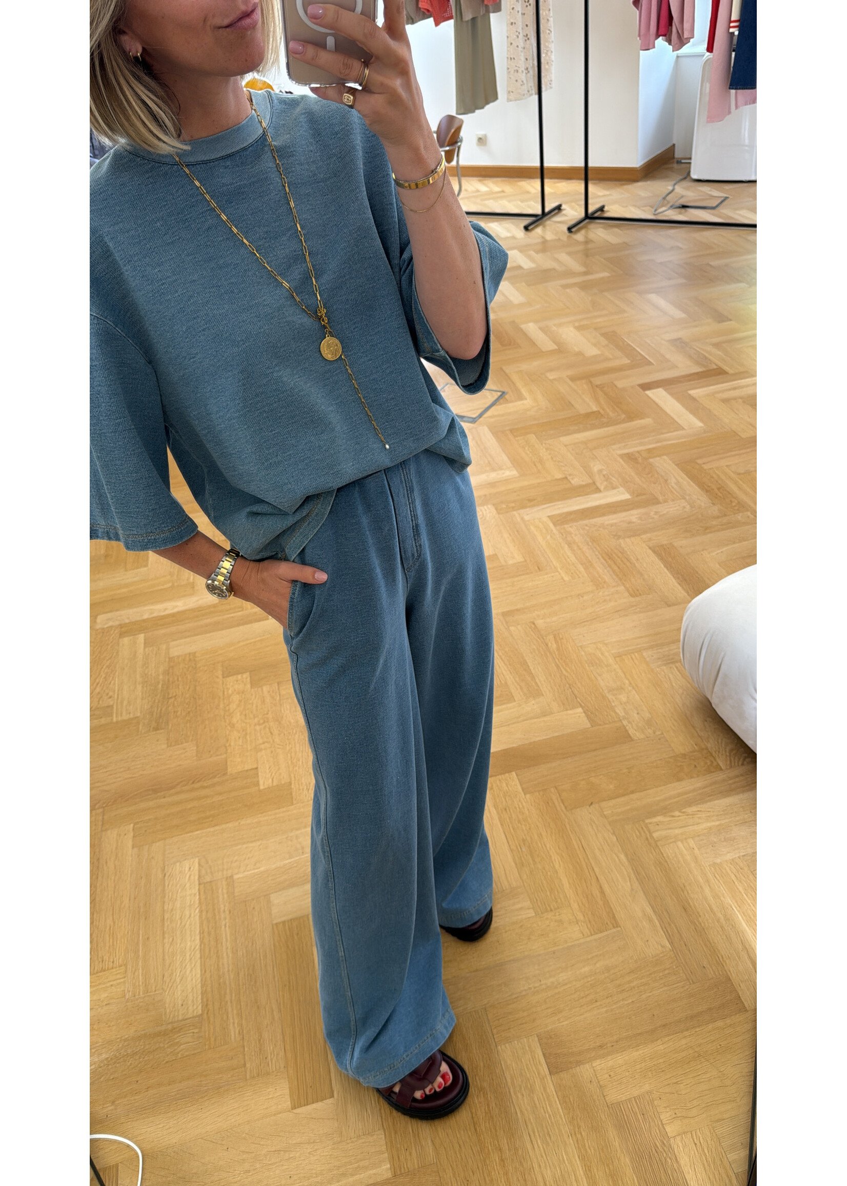 EDITED ED TARAH PANTS DENIM WASH