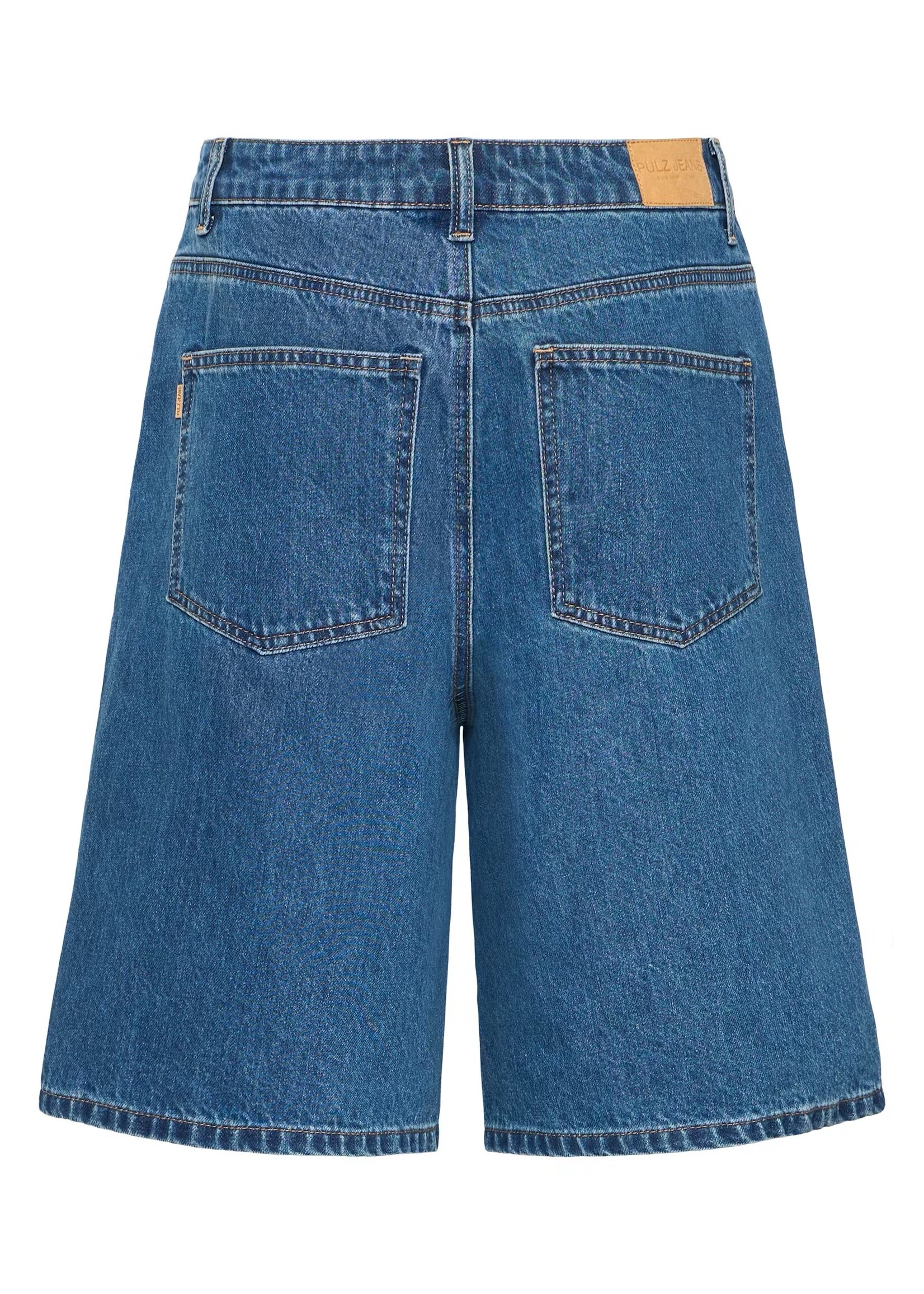 PULZ PZ BRIDGET SHORTS MED BLUE DENIM