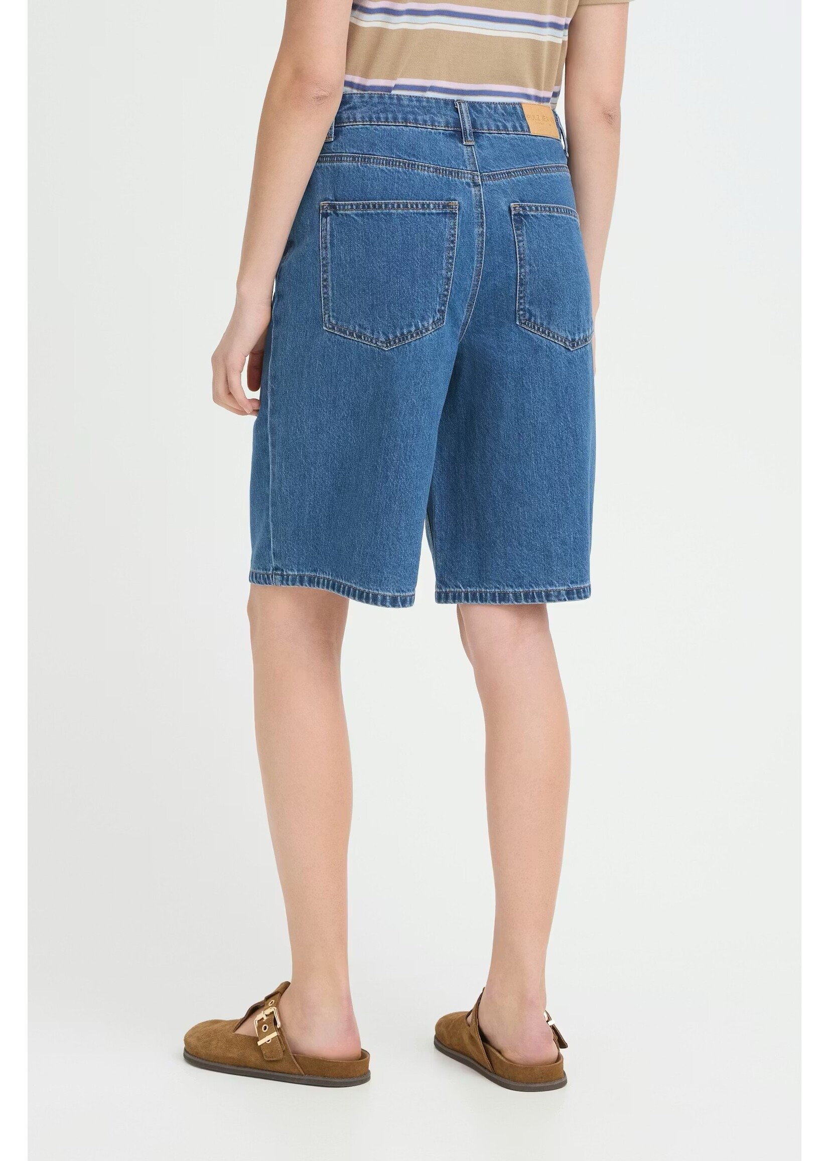 PULZ PZ BRIDGET SHORTS MED BLUE DENIM