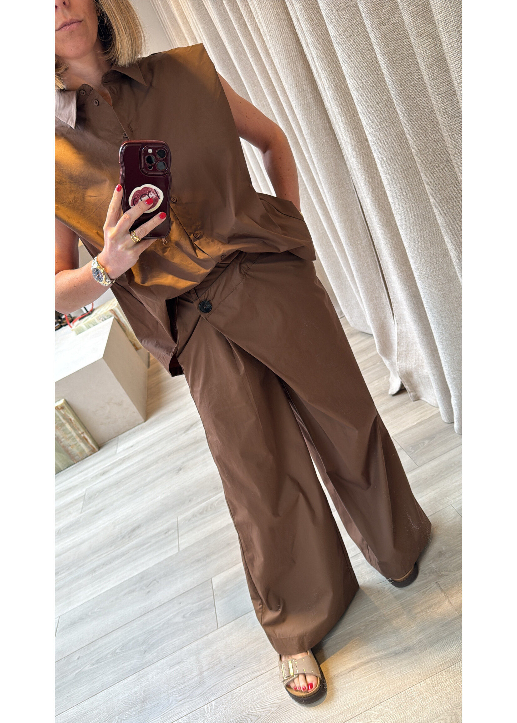LA ROUGE LR PIA PANTS  DARK BROWN LR1668