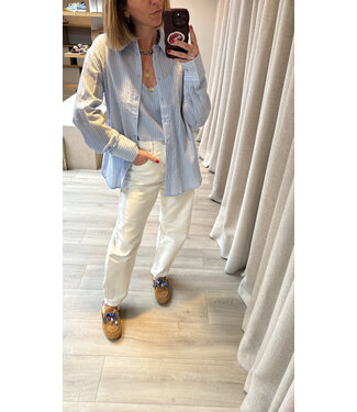 MbyM M-AULORA LS BLOUSE LIGHT BLUE /STRIPES WHITE