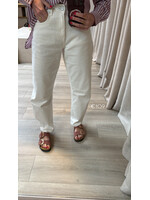 PULZ PZ ANNI ECRU HW JEANS BARREL CLOUD DANCER