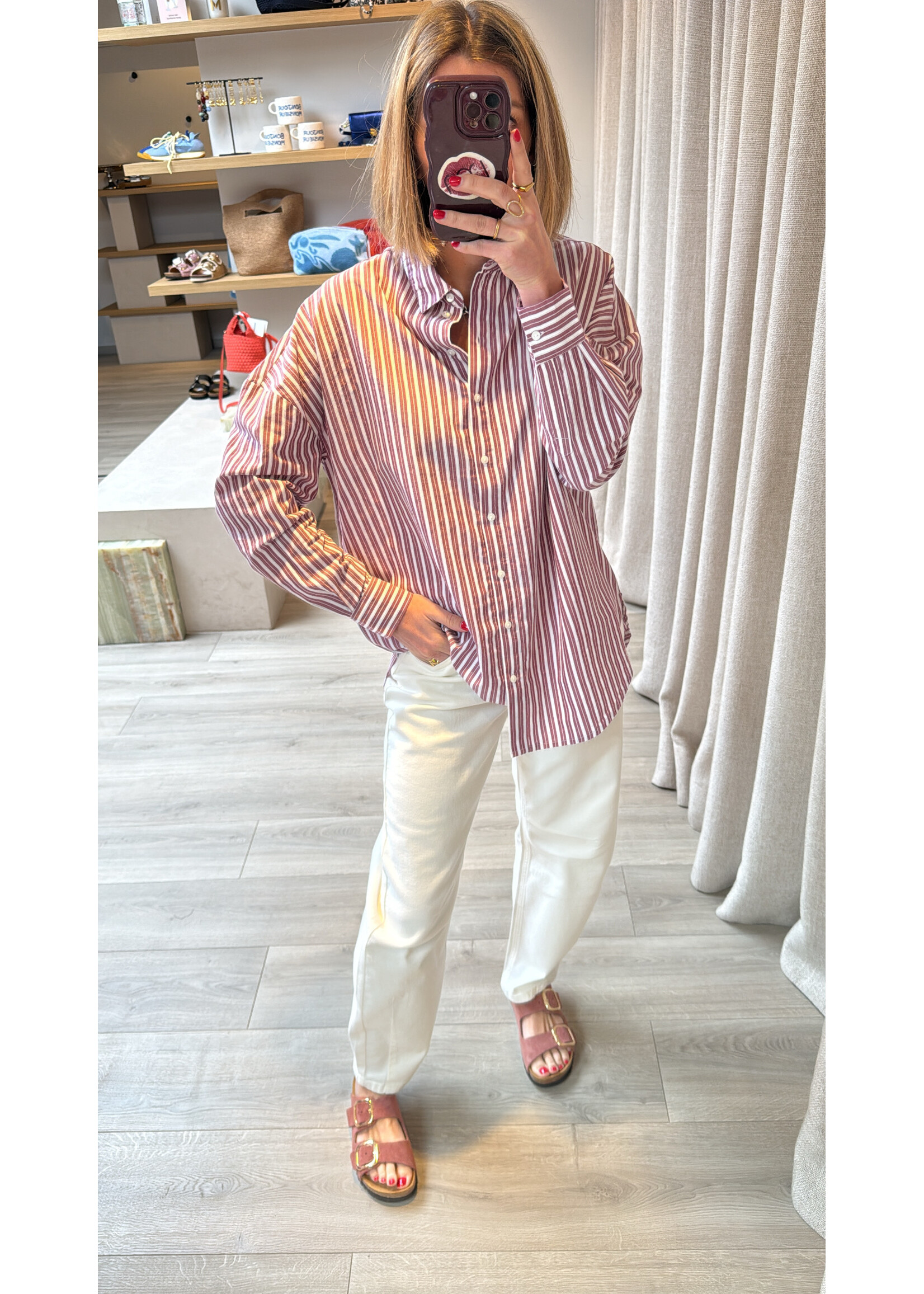 SELECTED FEMME SLFEMMA -SANNI LS  STRIPED SHIRT NOOS