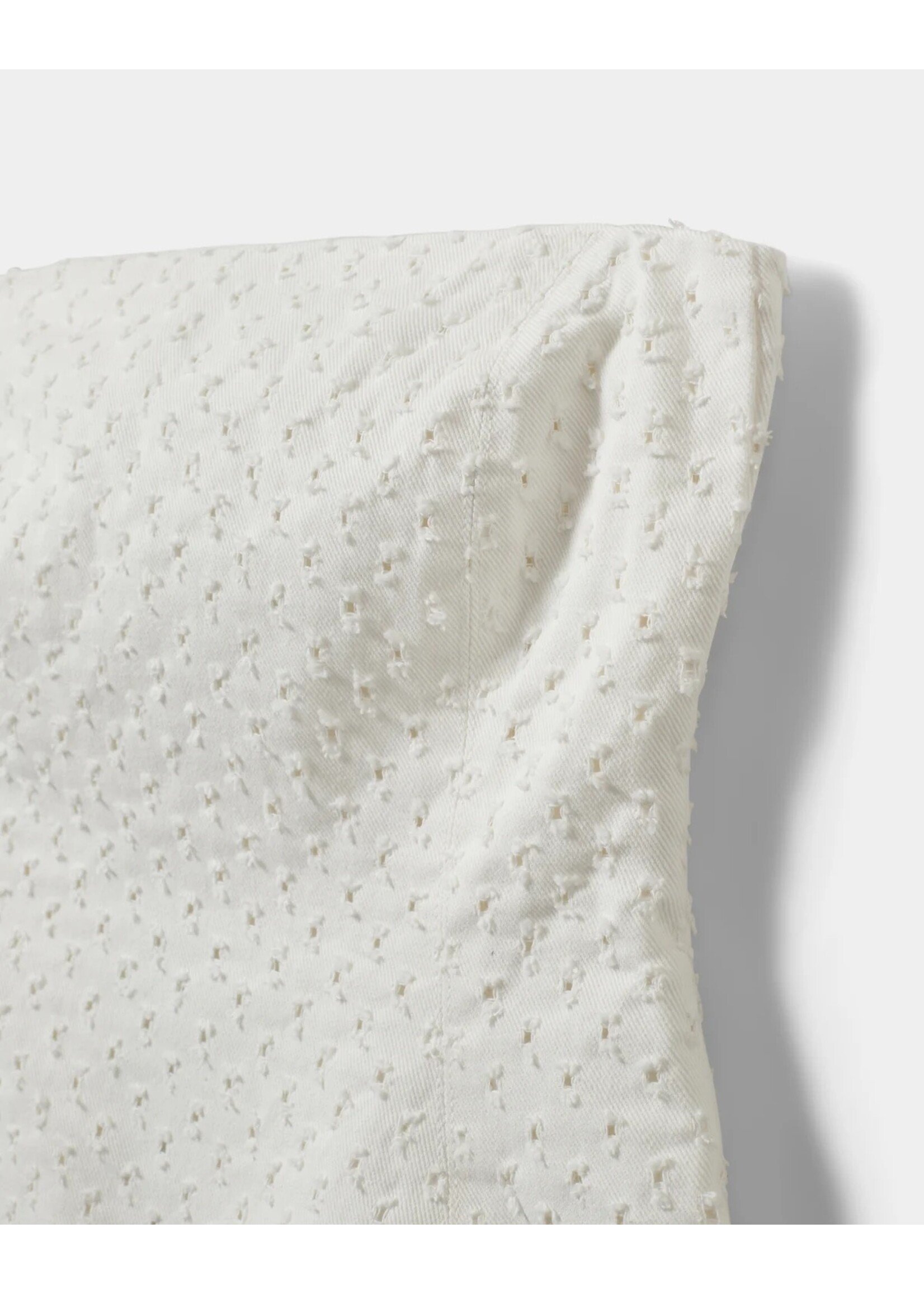 SOFIE SCHNOOR SS AVASW HALTER NECK DENIM TOP OFF WHITE