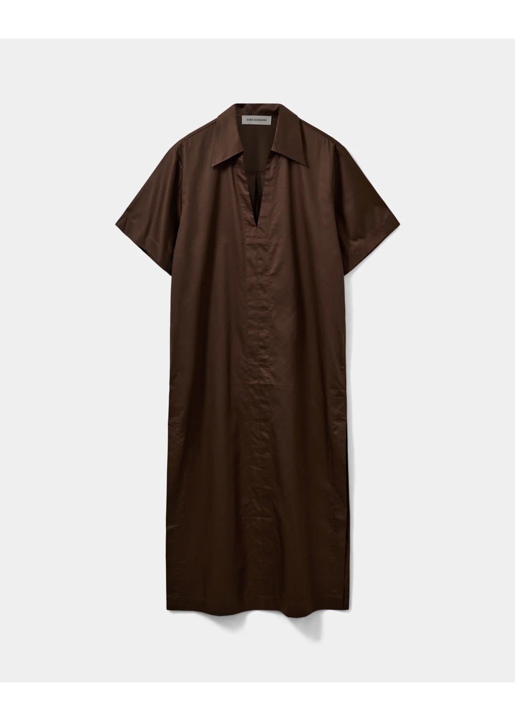 SOFIE SCHNOOR SS ASANA OVERSIZE SHIRT DRESS INTENSE BROWN