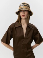 SOFIE SCHNOOR SS ASANA OVERSIZE SHIRT DRESS INTENSE BROWN